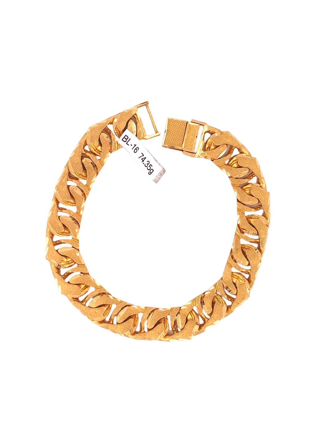 22K Gold Cuban Link Designer Men's Bracelet