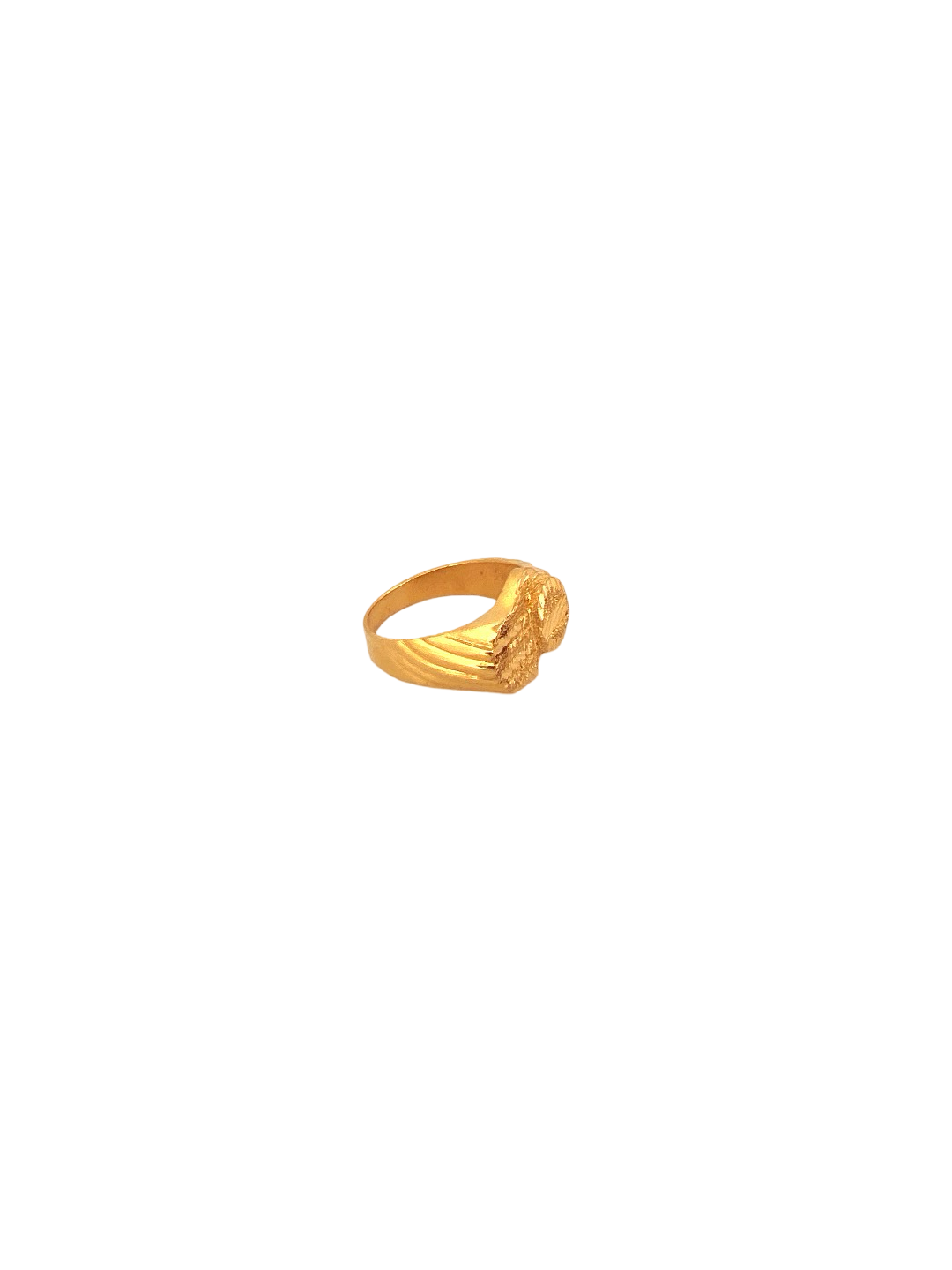 22K Gold Laser Cut Designer Men's Ring