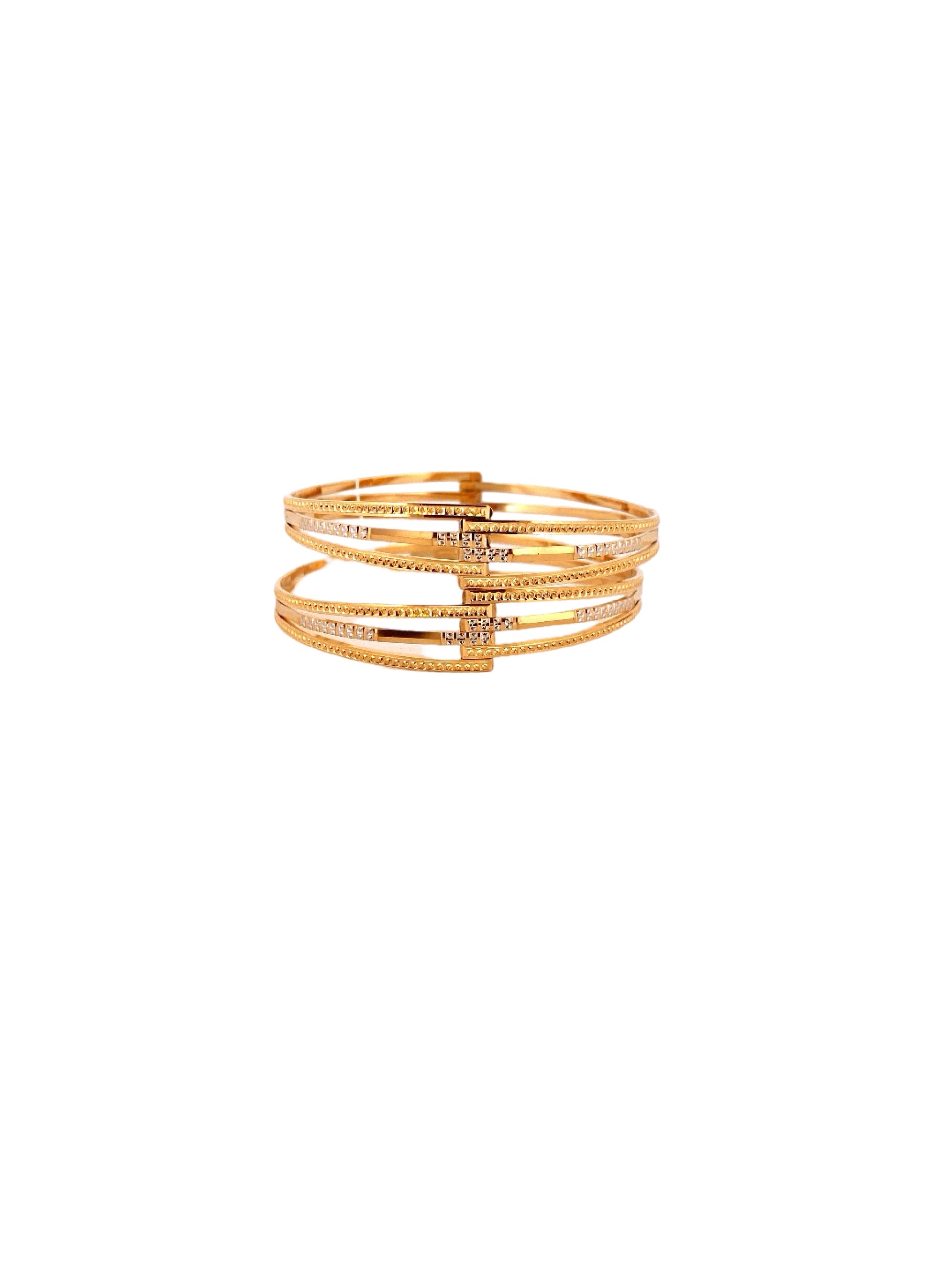 22K Gold Two-tone Designer 2 Pieces Set Of Bangles