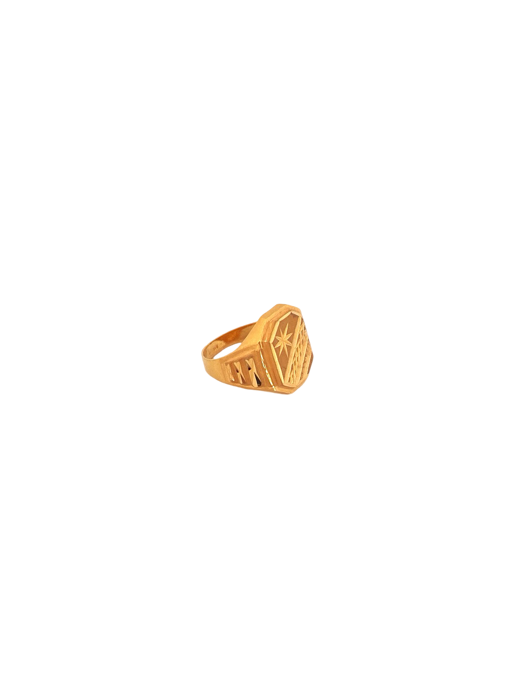 22K Gold Laser Cut Designer Men's Ring