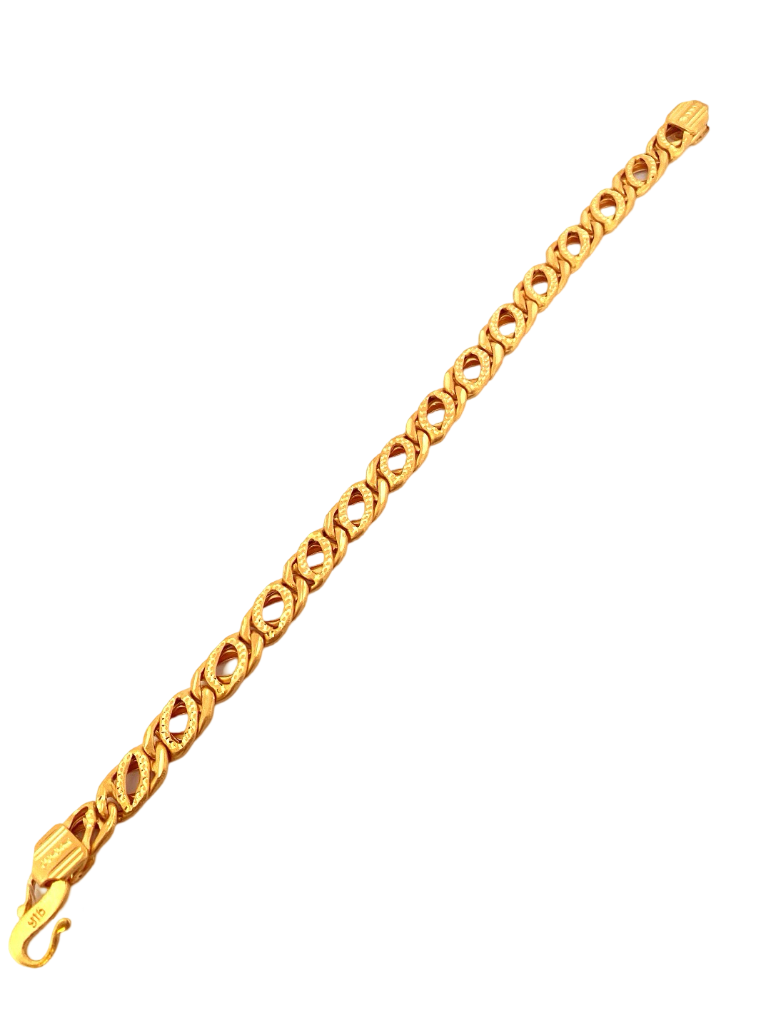 22K Gold Cuban Link Designer Men's Bracelet