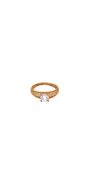 22K Gold CZ Solitaire Designer Ladies Ring