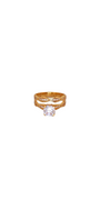 22K Gold CZ Solitaire Designer Ladies Ring