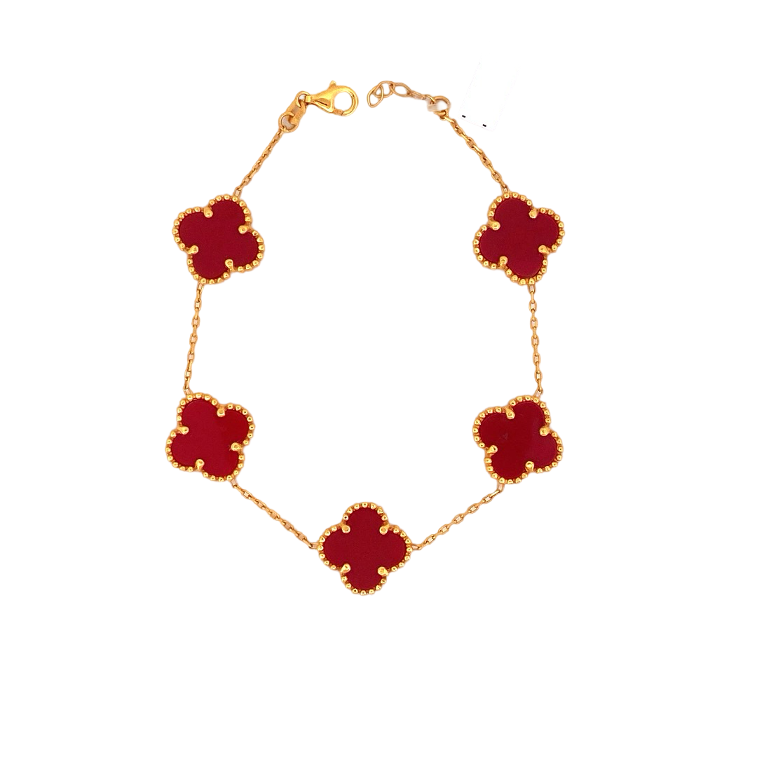 22K Gold Flower Designer Ladies Bracelet