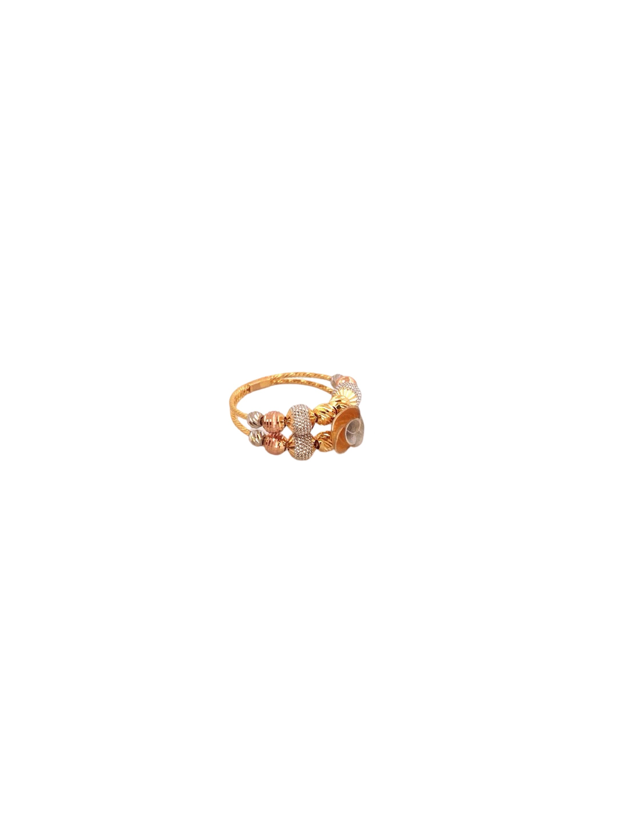 22K Gold Tri-tone Designer Ladies Ring