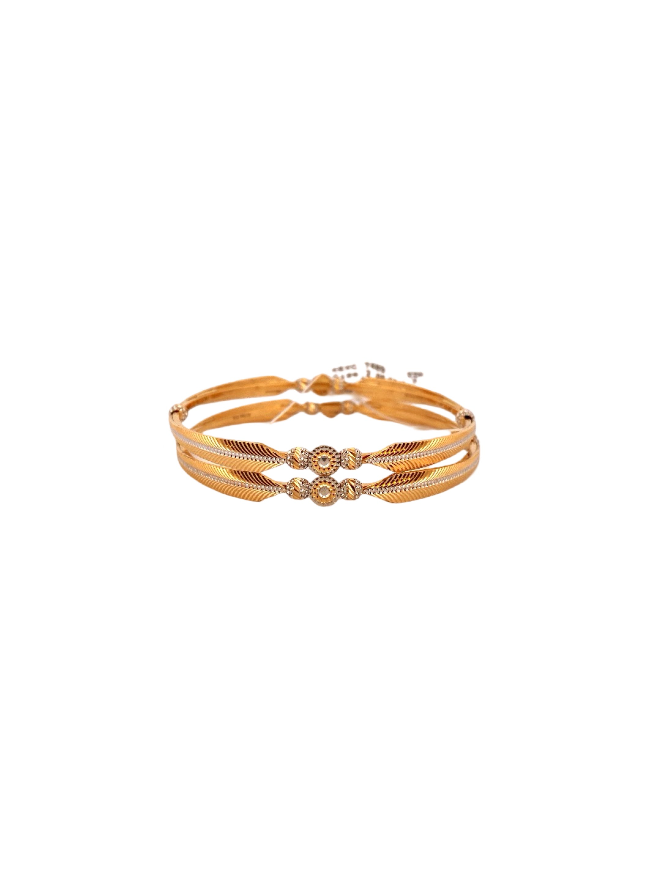 22K Gold Two-tone Designer 2 Pieces Set Of Bangles