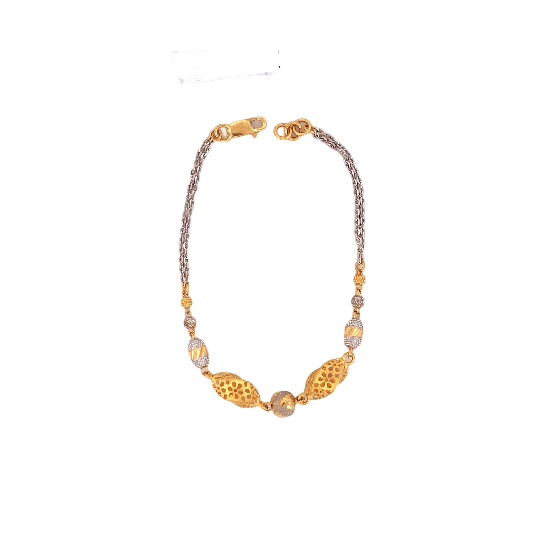 22K Gold Two-tone Designer Ladies Bracelet