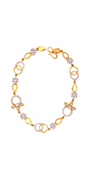 22K Gold CZ Flower Designer Ladies Bracelet