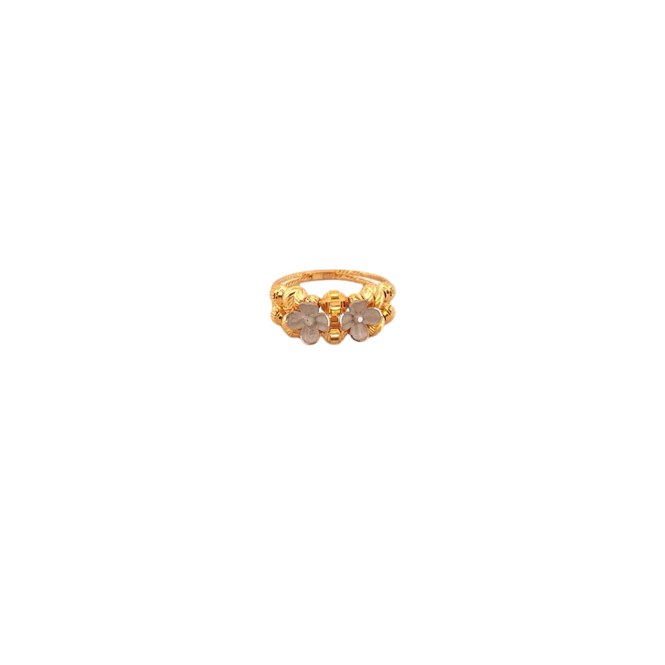 22K Gold Two-tone Designer Ladies Ring