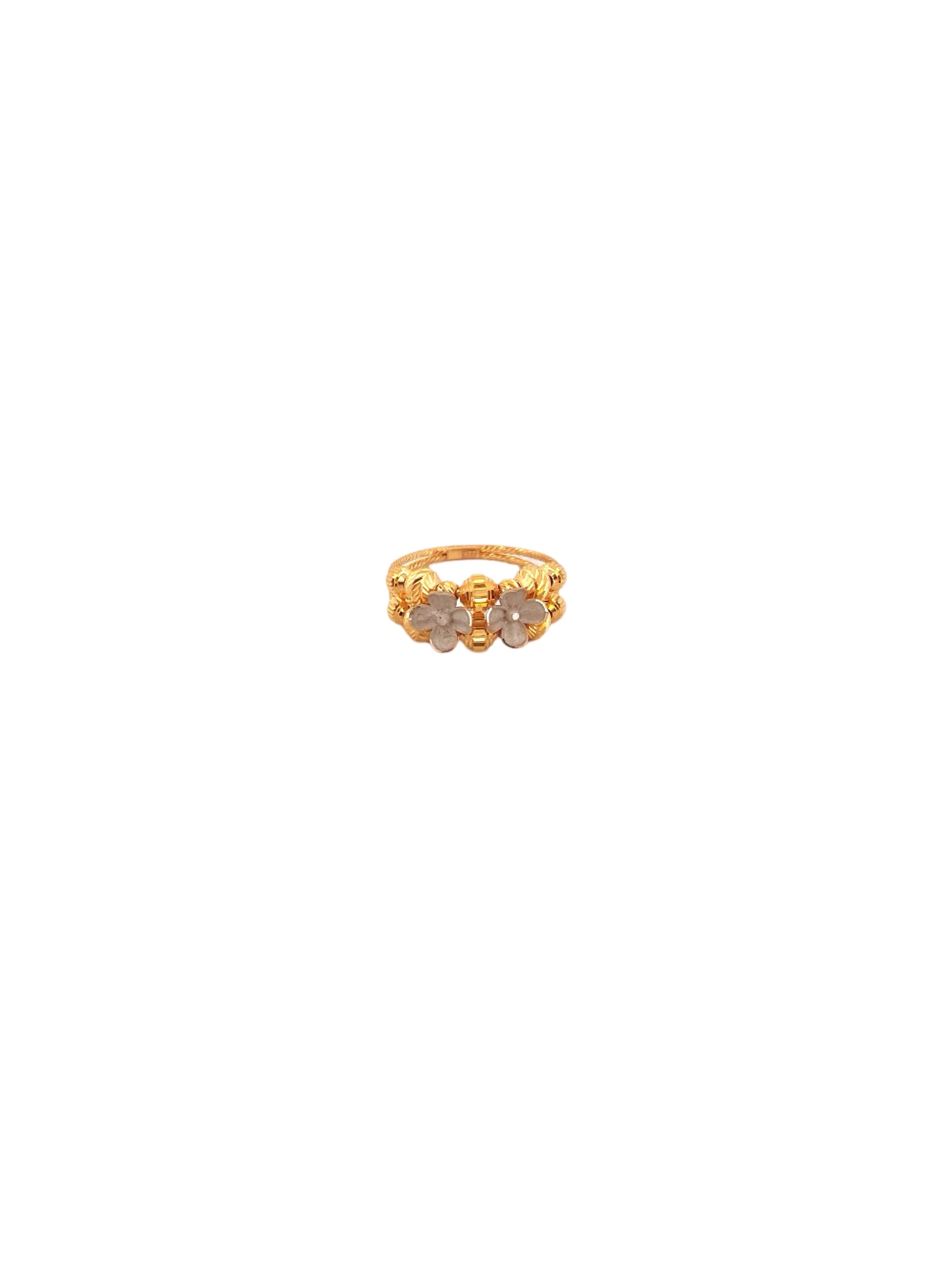 22K Gold Two-tone Designer Ladies Ring