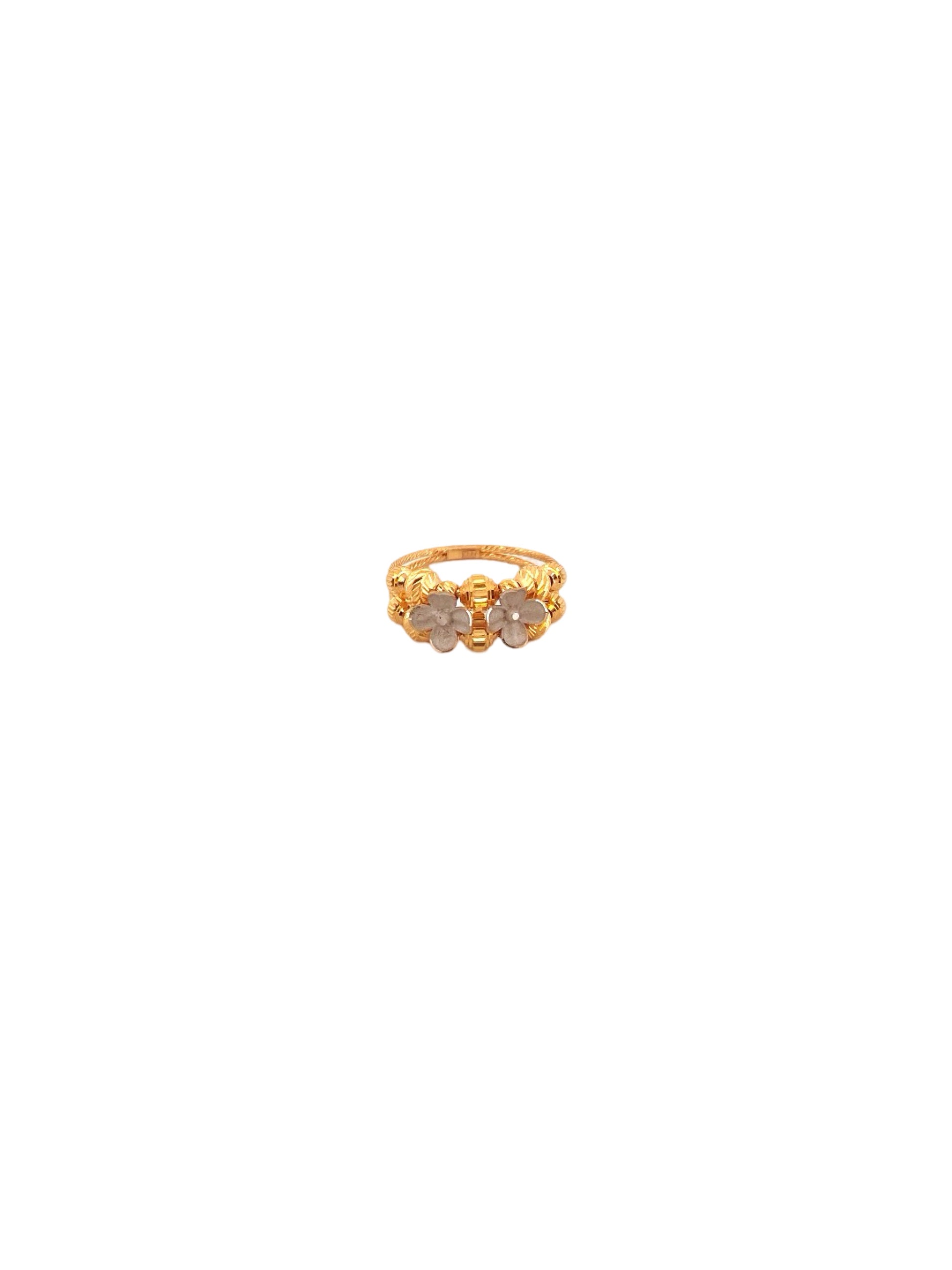 22K Gold Two-tone Designer Ladies Ring