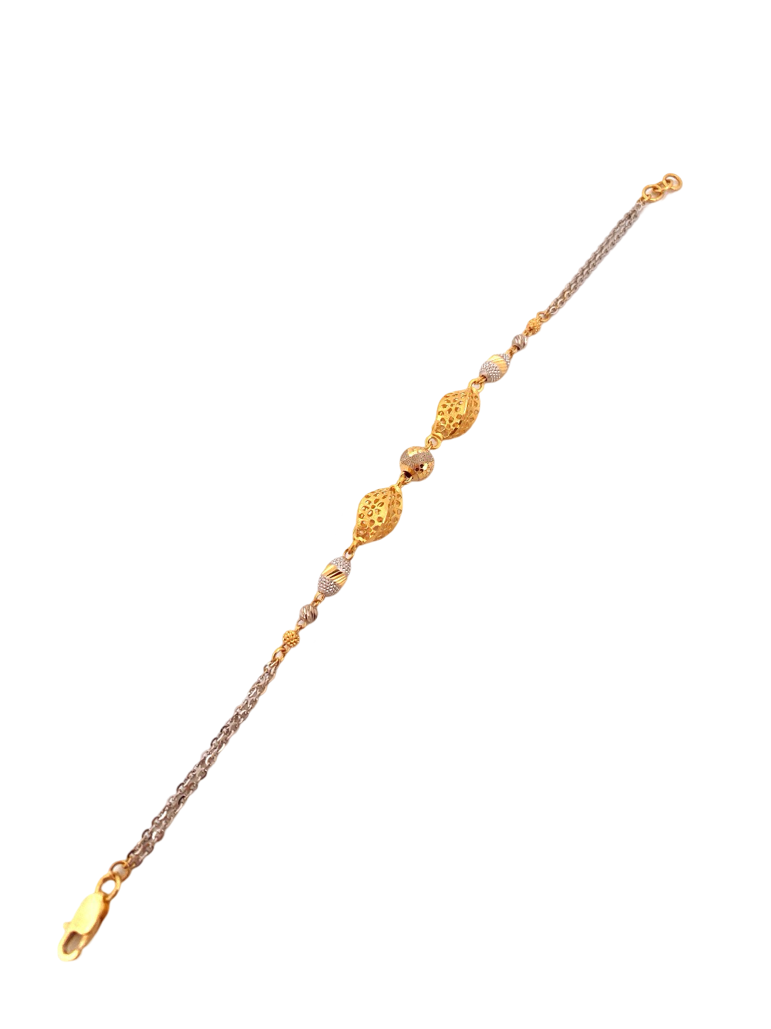 22K Gold Two-tone Designer Ladies Bracelet