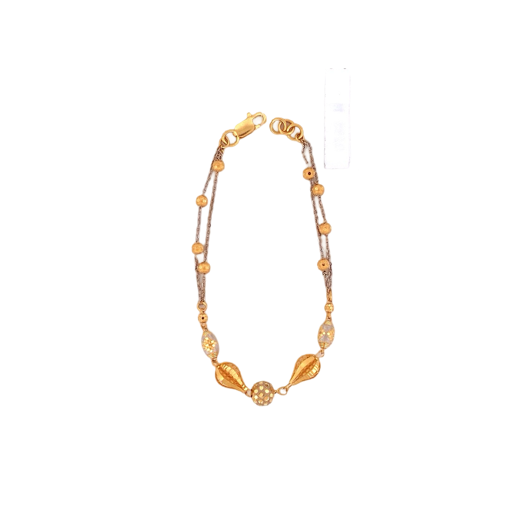 22K Gold Two-tone Designer Ladies Bracelet