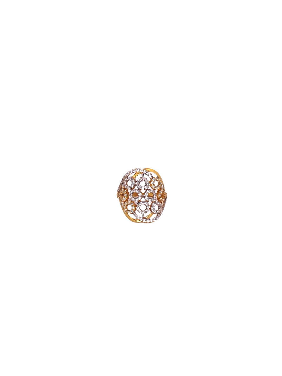 22K Gold CZ Designer Ladies Ring