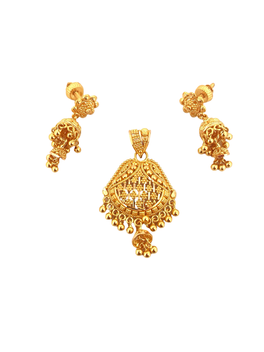 22K Gold Designer Pendant Set
