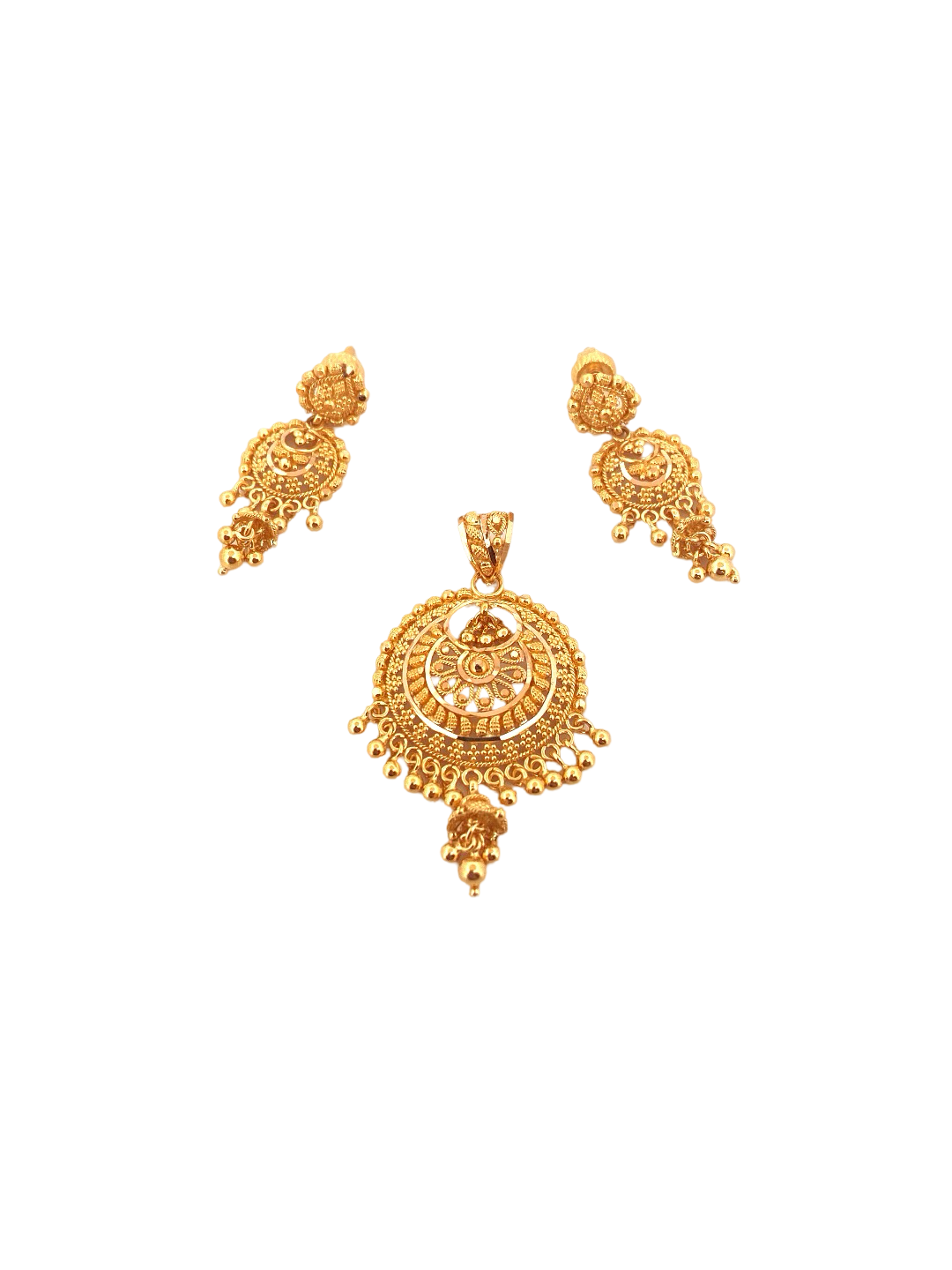 22K Gold Designer Pendant Set