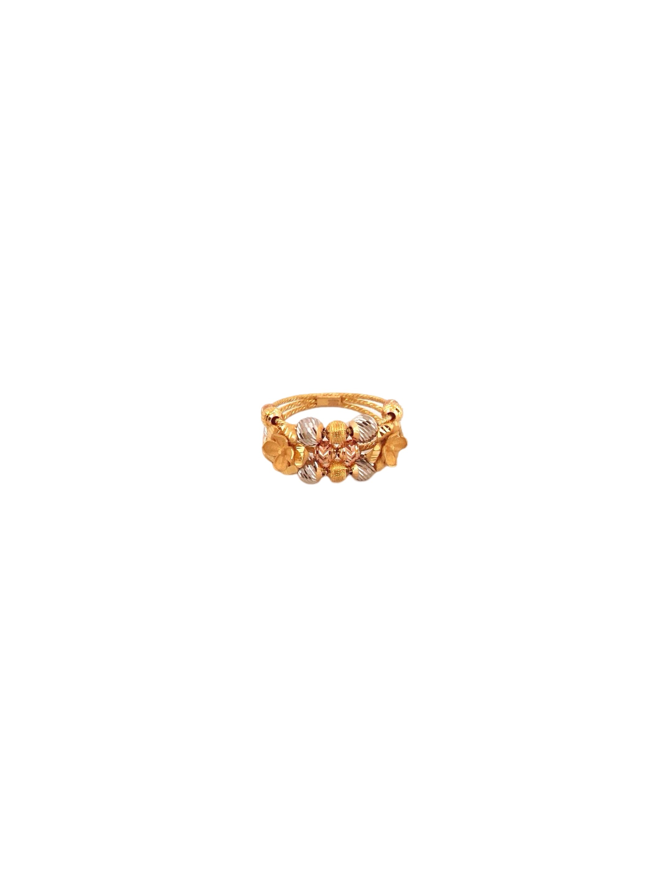 22K Gold Tri-tone Designer Ladies Ring