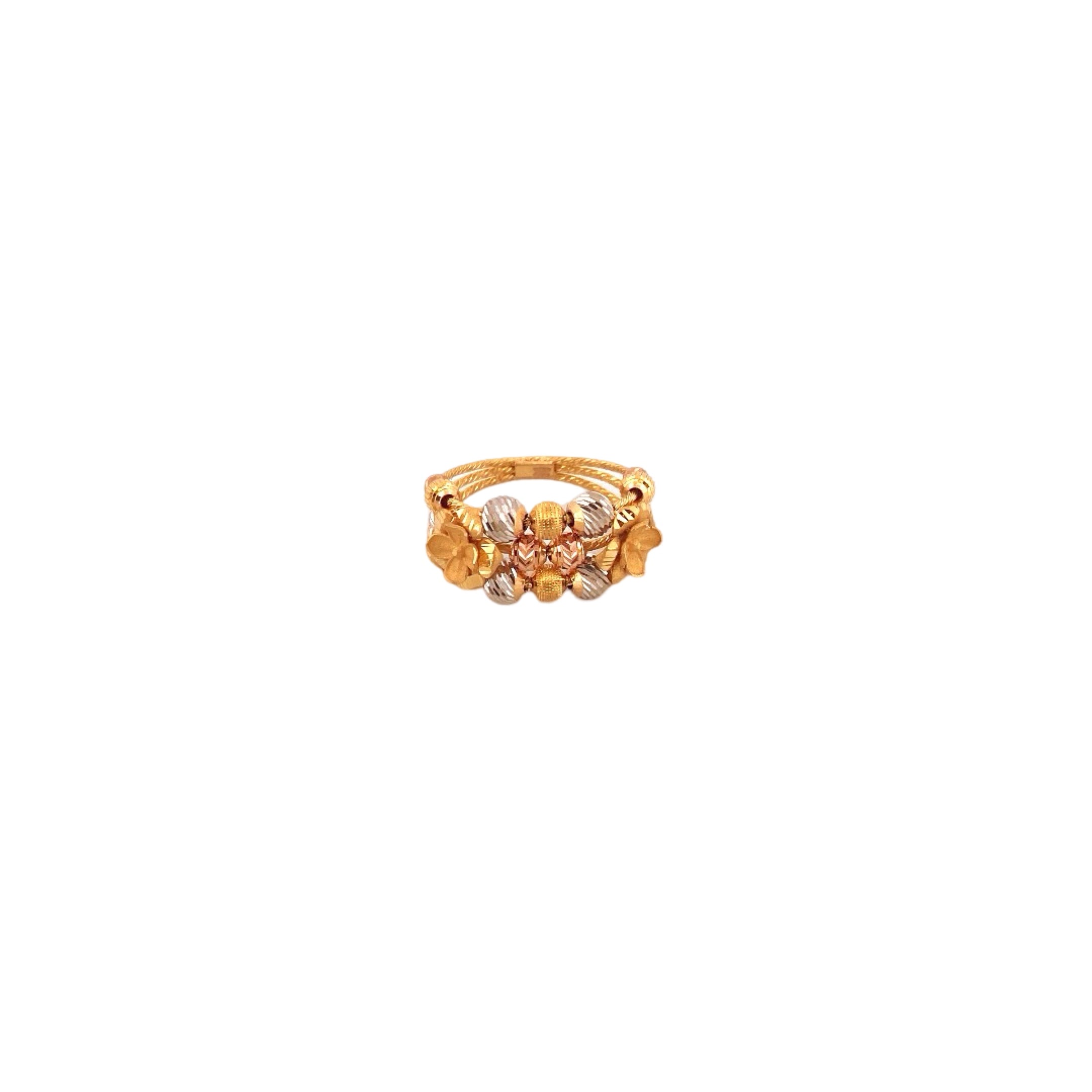 22K Gold Tri-tone Designer Ladies Ring