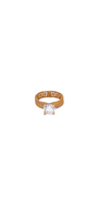 22K Gold CZ Solitaire Designer Ladies Ring