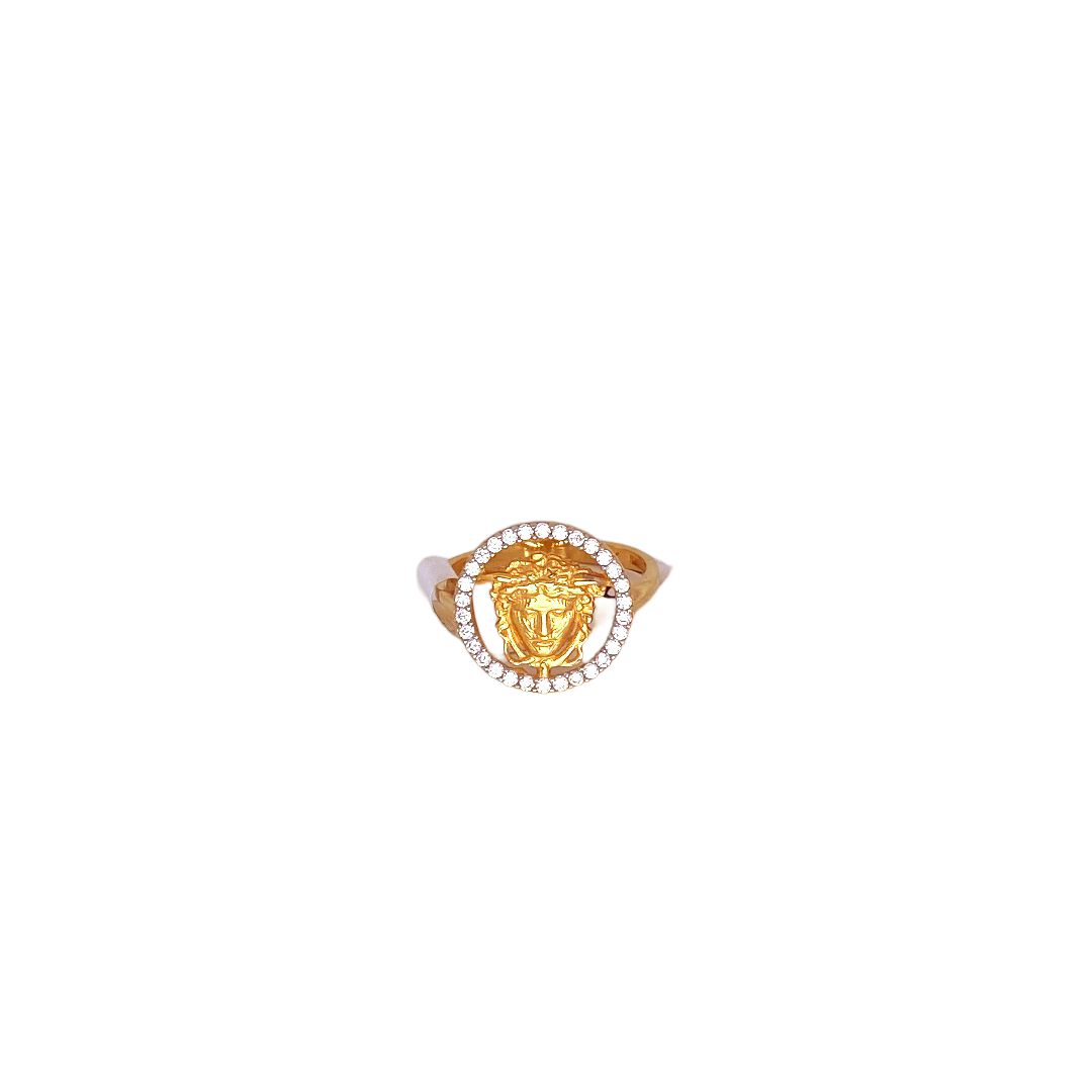 22K Gold CZ Designer Ladies Ring