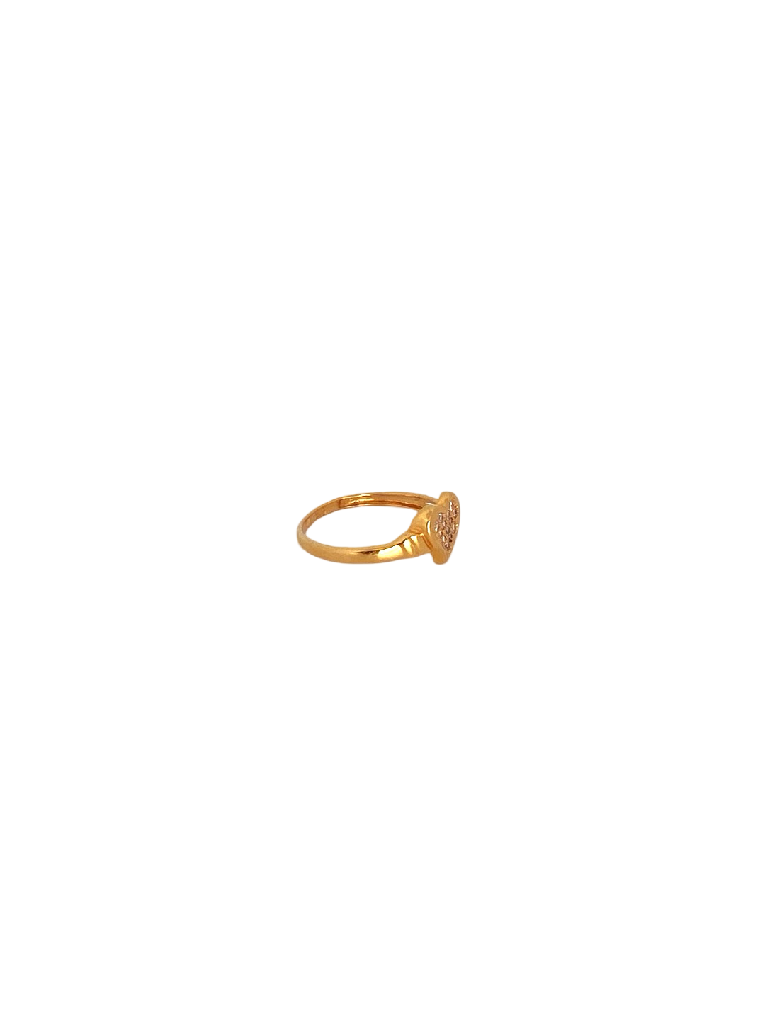 22K Gold CZ Heart Designer Ladies Ring