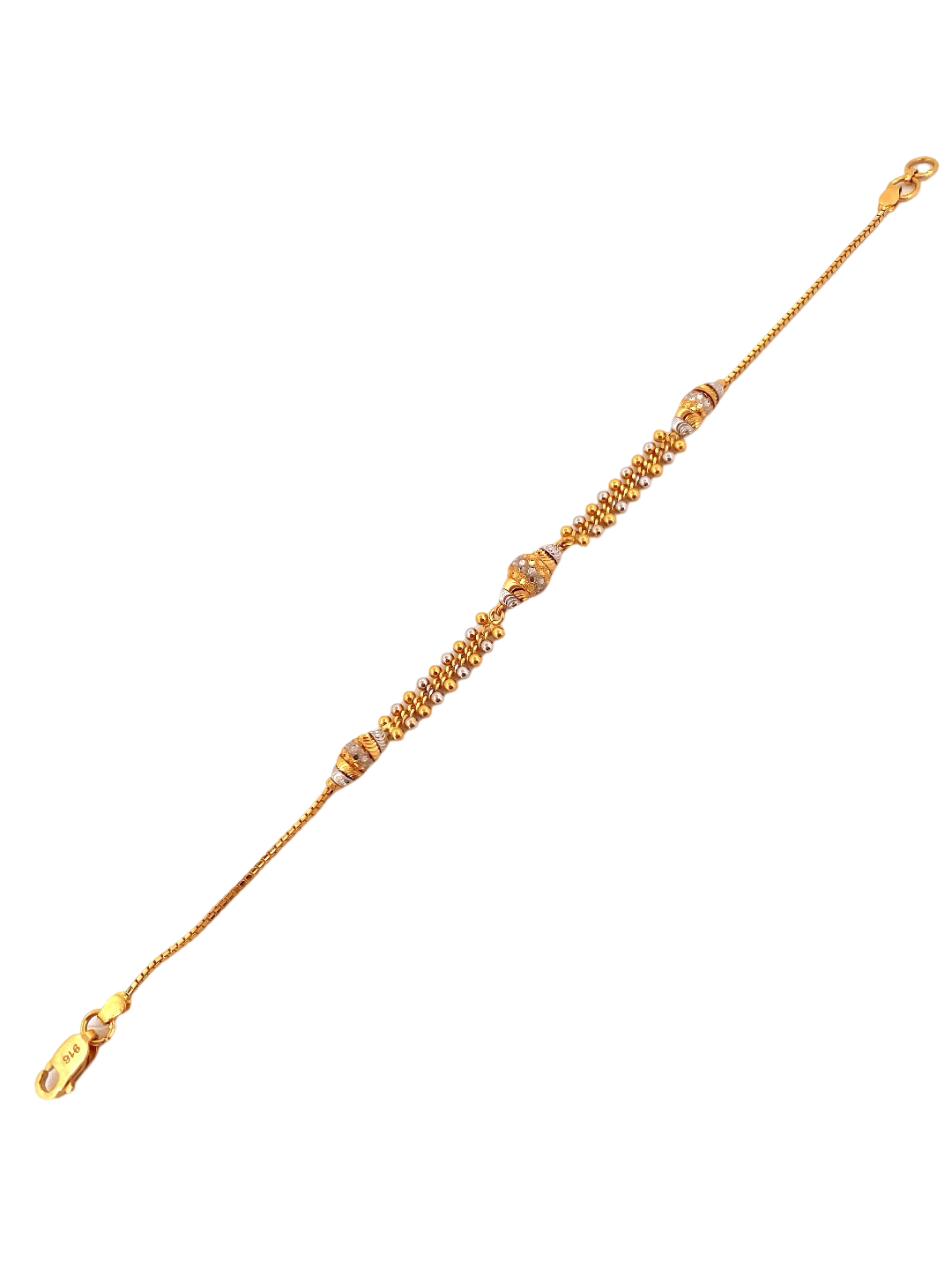 22K Gold Two-tone Designer Ladies Bracelet