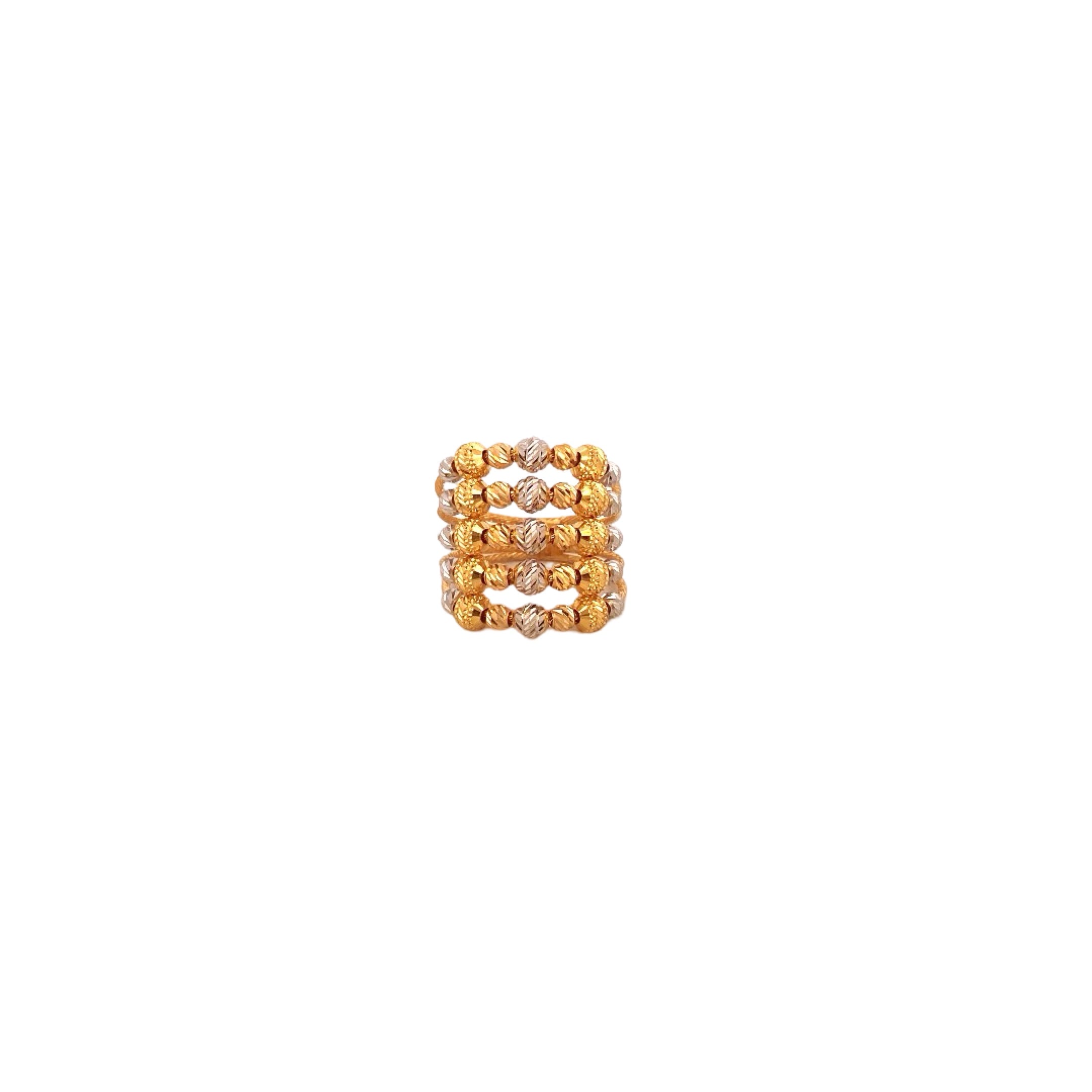 22K Gold Two-tone Designer Ladies Ring