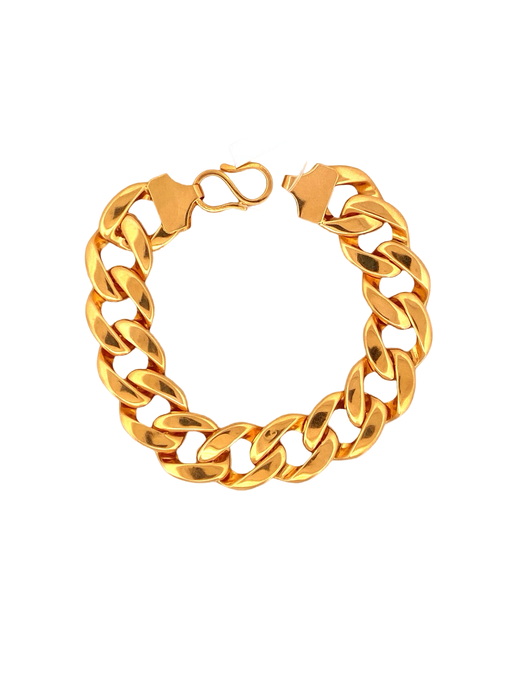22K Gold Curb Link Designer Men's Bracelet
