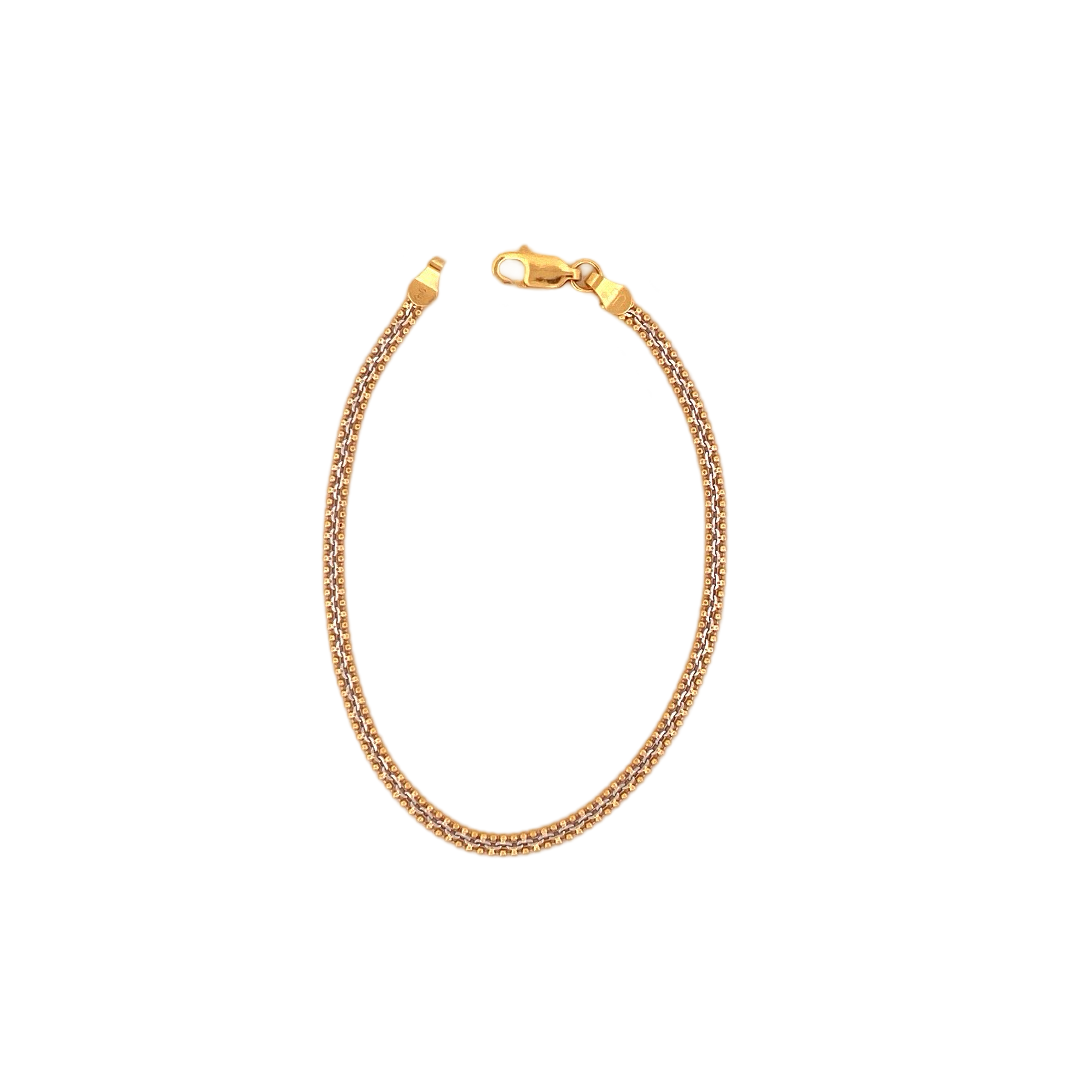 22K Gold Two-tone Designer Ladies Bracelet