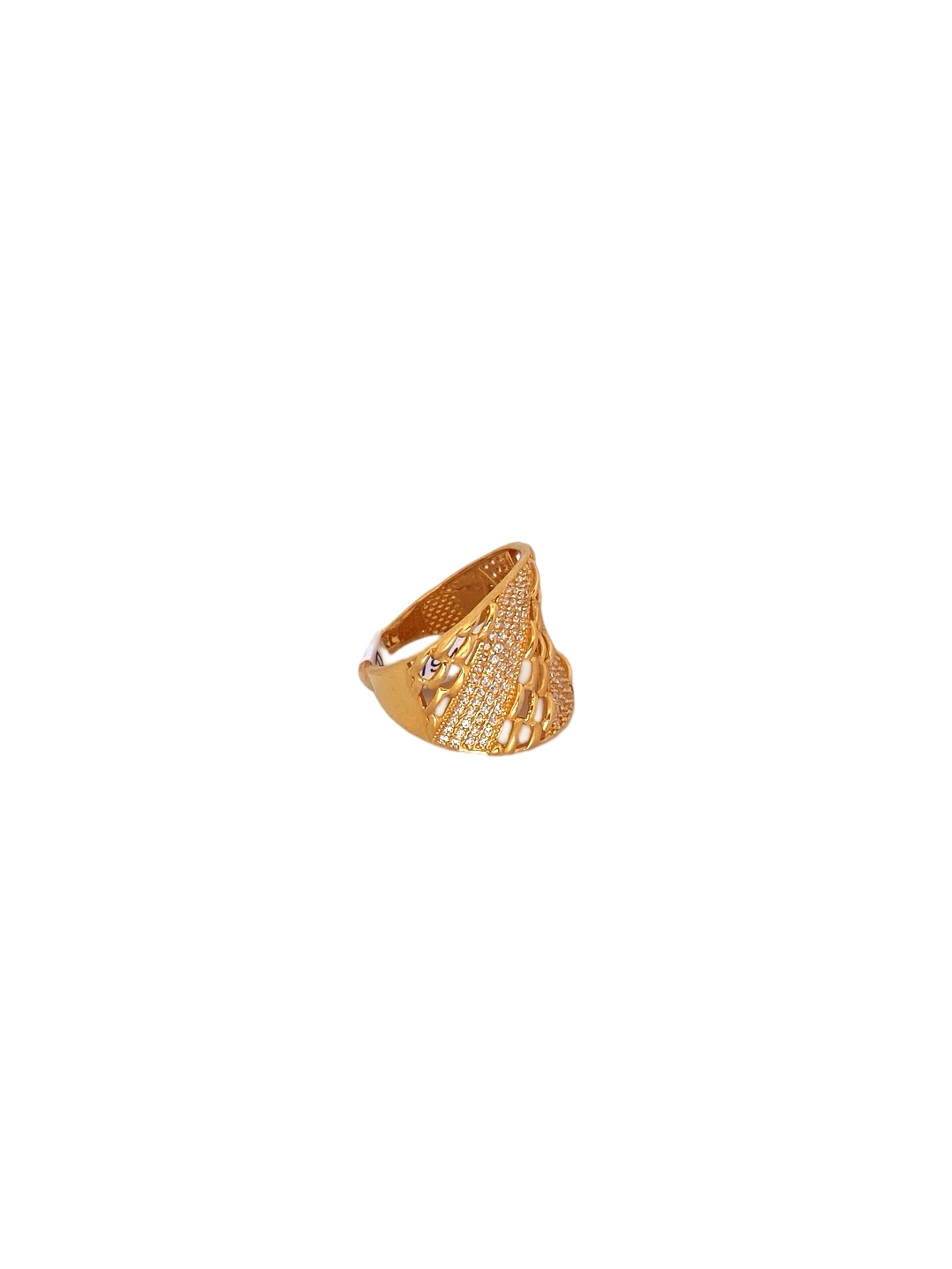 22K Gold CZ Designer Ladies Ring