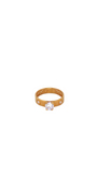 22K Gold CZ Solitaire Designer Ladies Ring