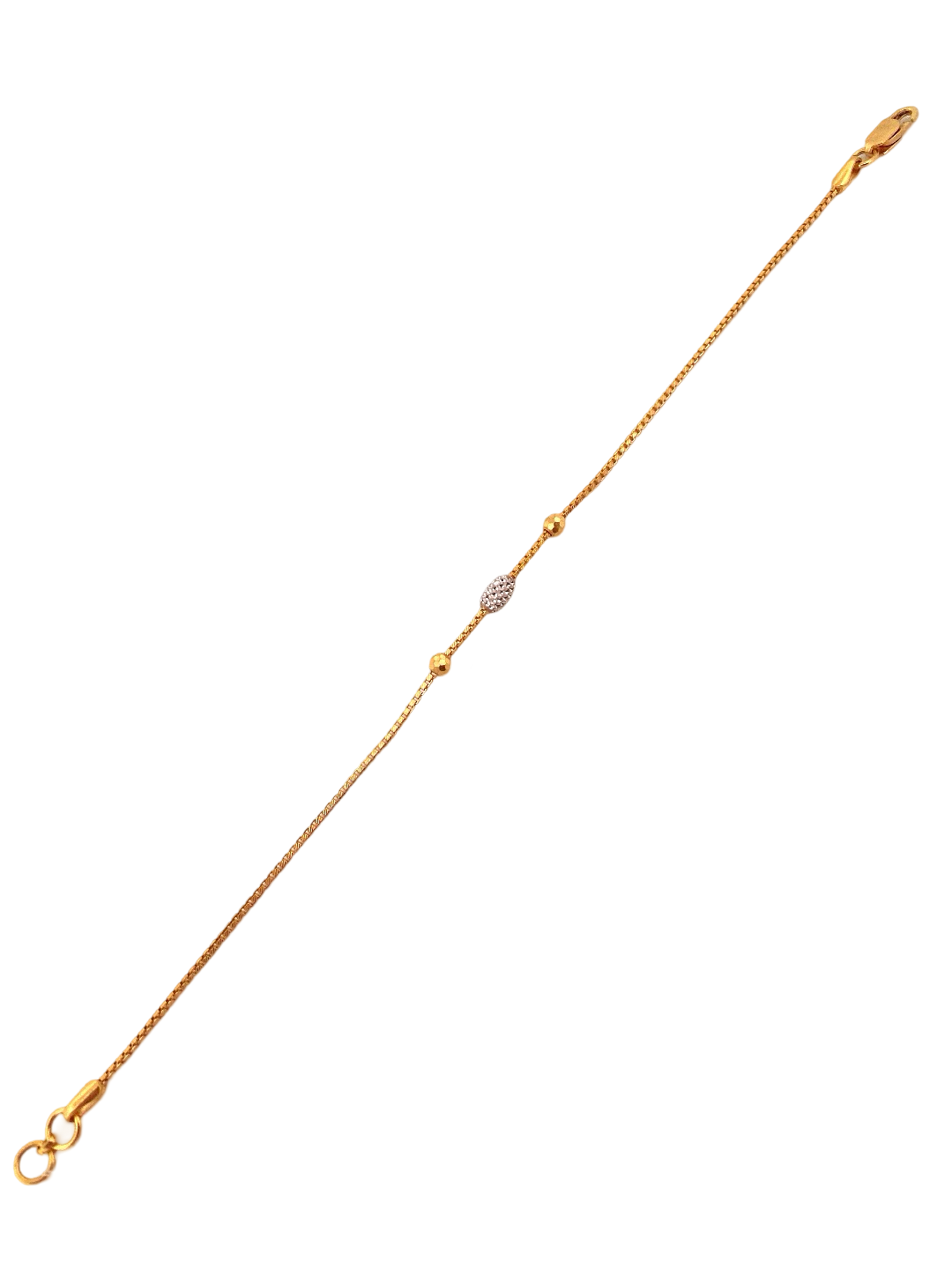 22K Gold Two-tone Designer Ladies Bracelet