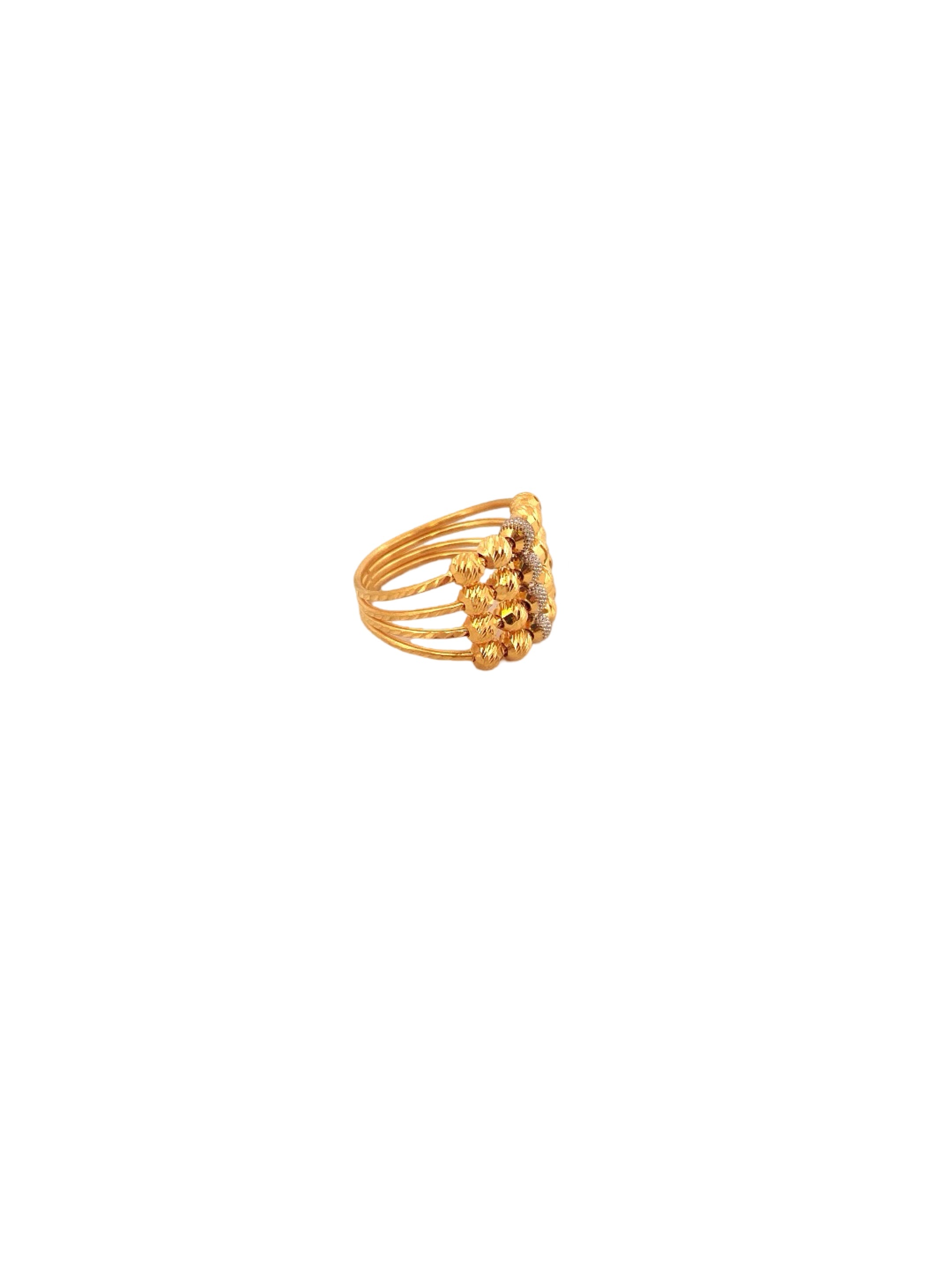22K Gold Two-tone Designer Ladies Ring
