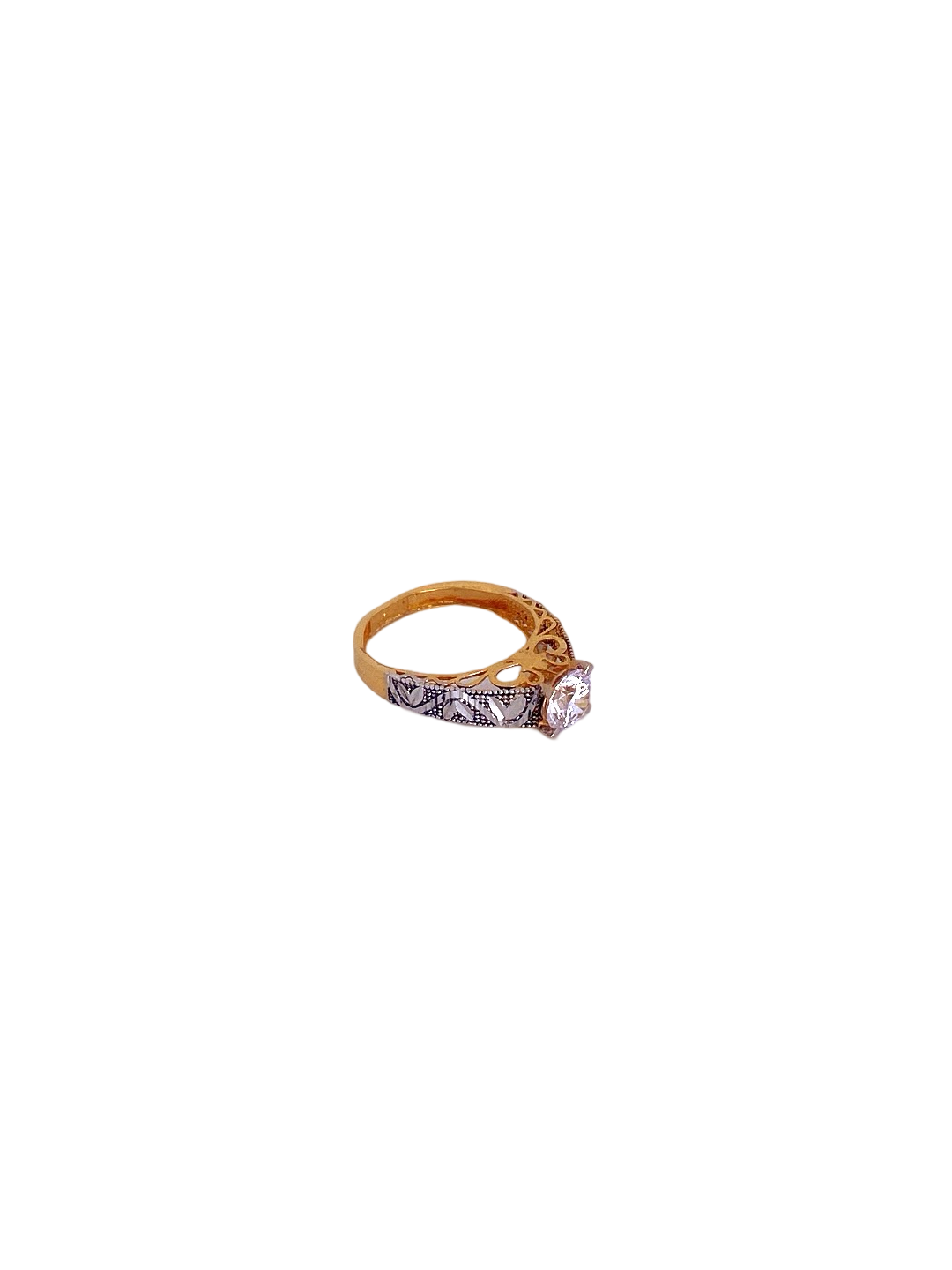 22K Gold CZ Designer Ladies Ring