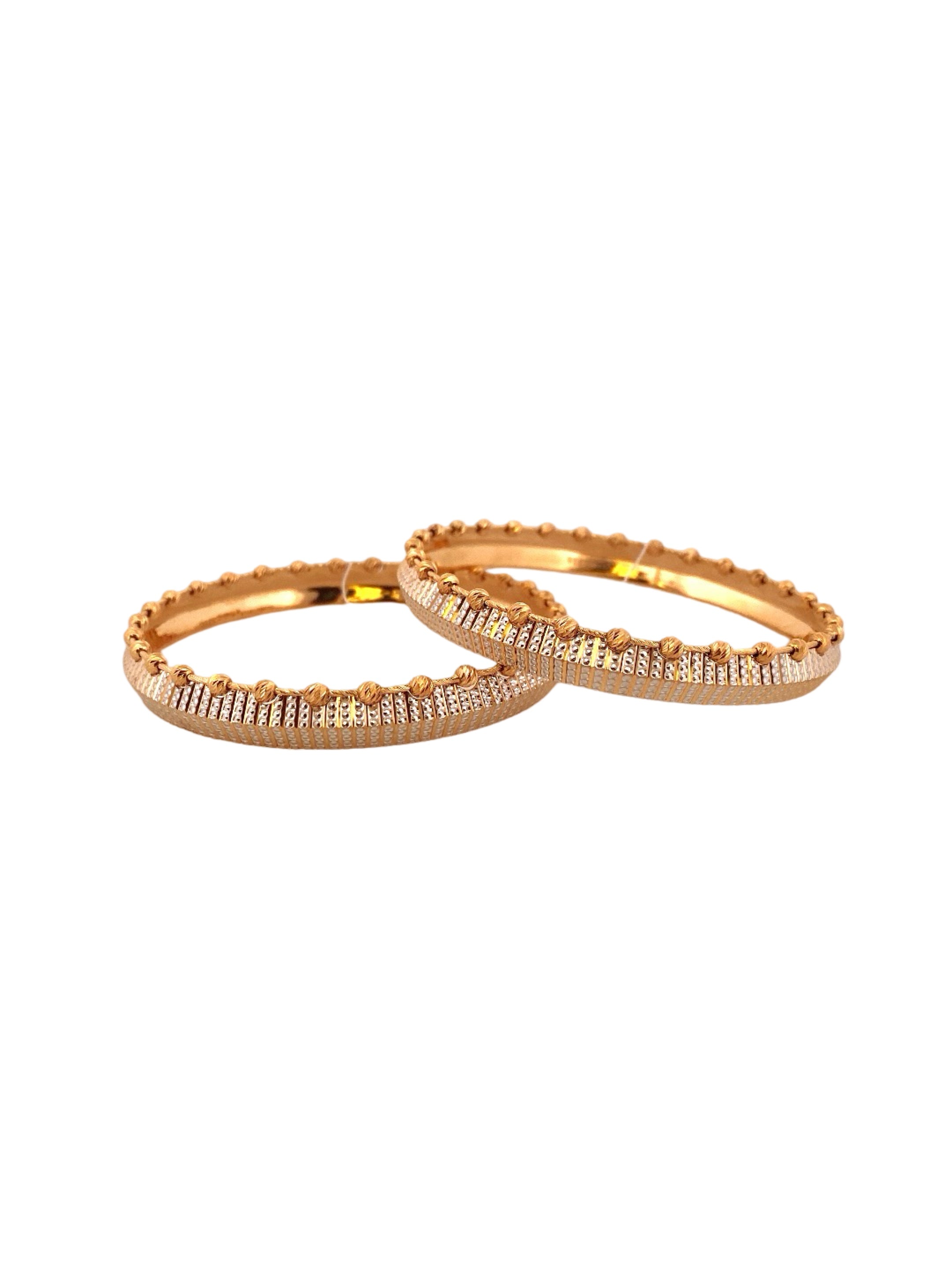 22K Gold Two-tone Designer 2 Pieces Set Of Bangles