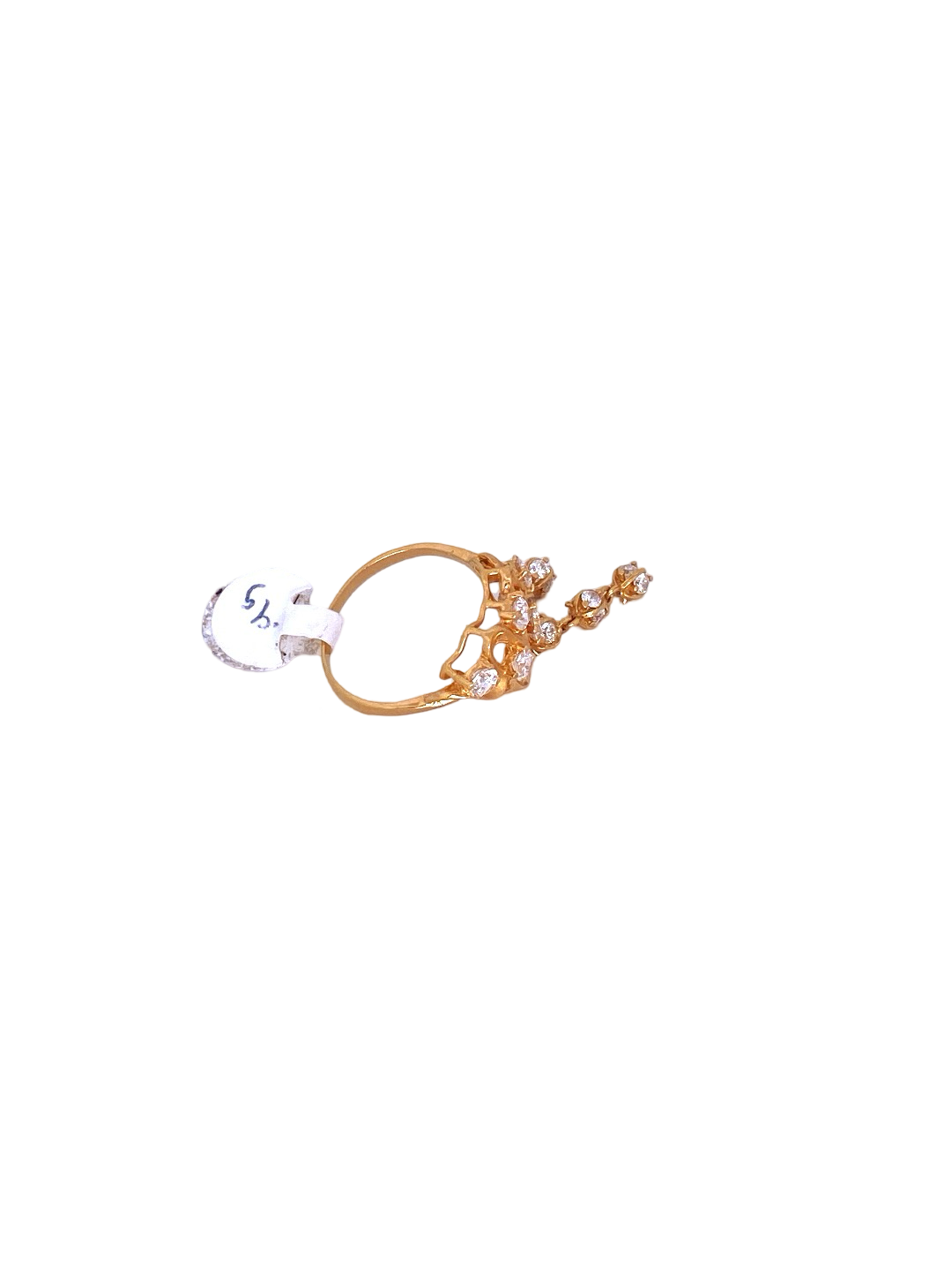 22K Gold CZ Designer Ladies Ring