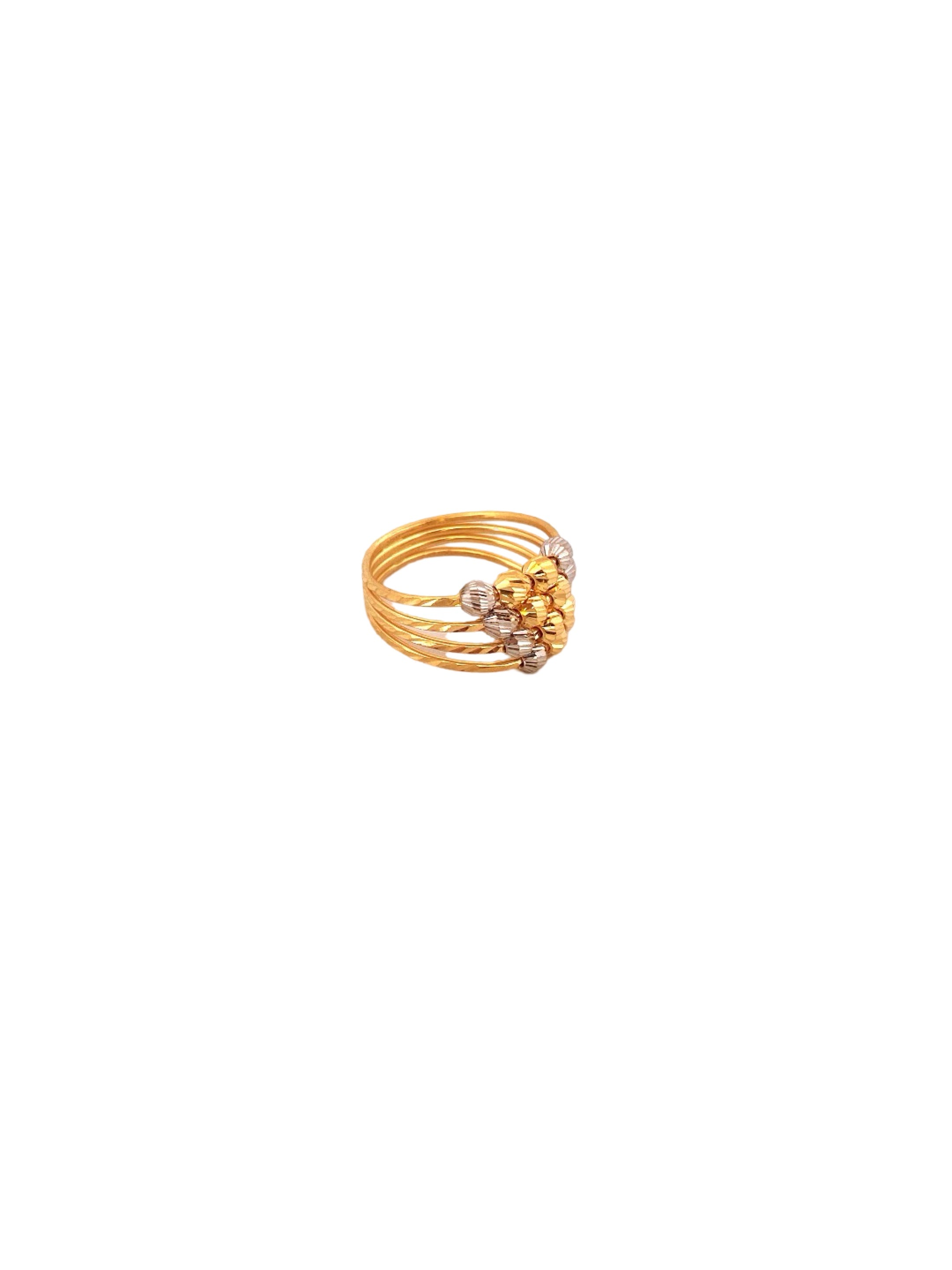 22K Gold Two-tone Designer Ladies Ring