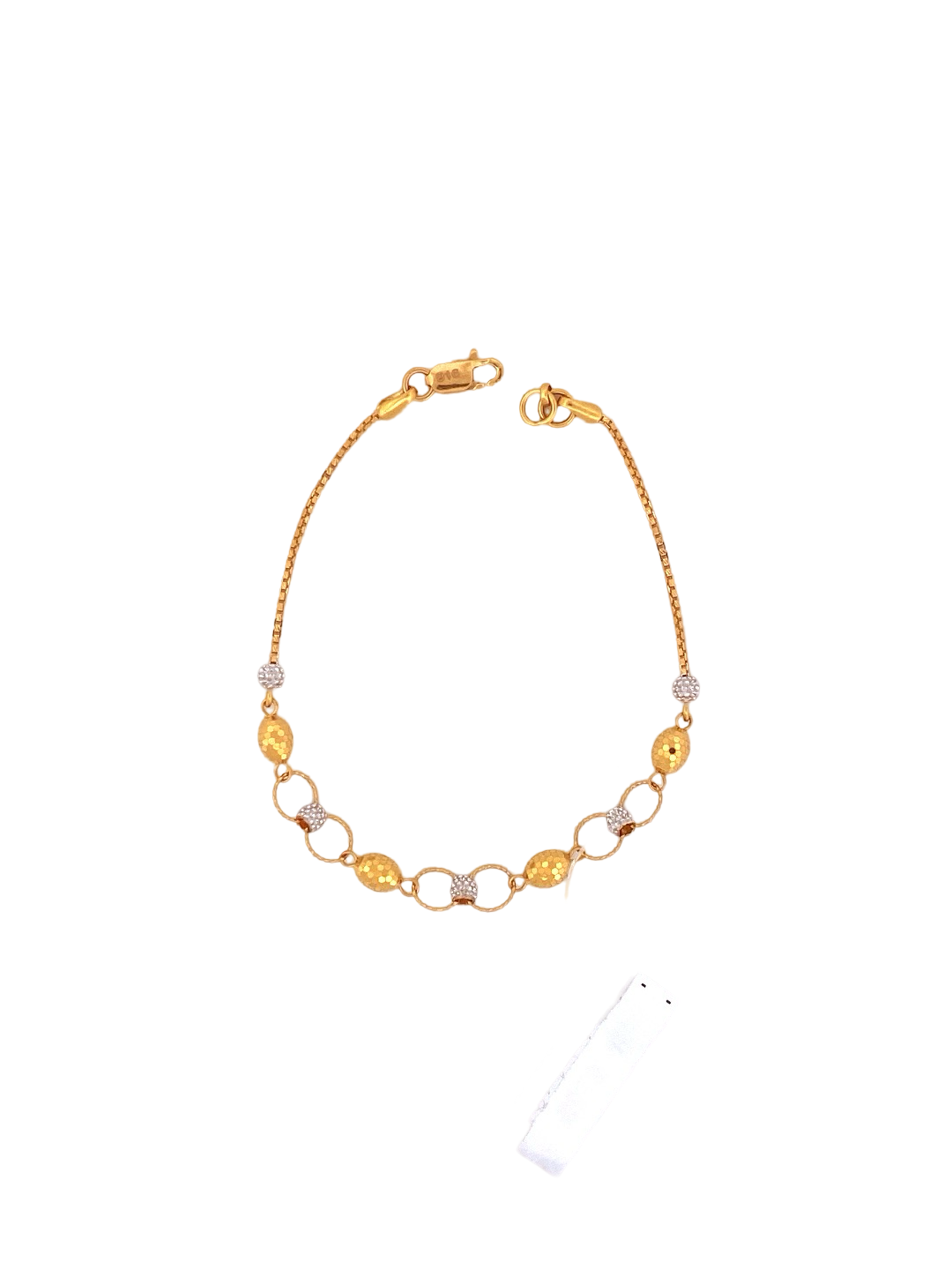 22K Gold Two-tone Beads Designer Ladies Bracelet