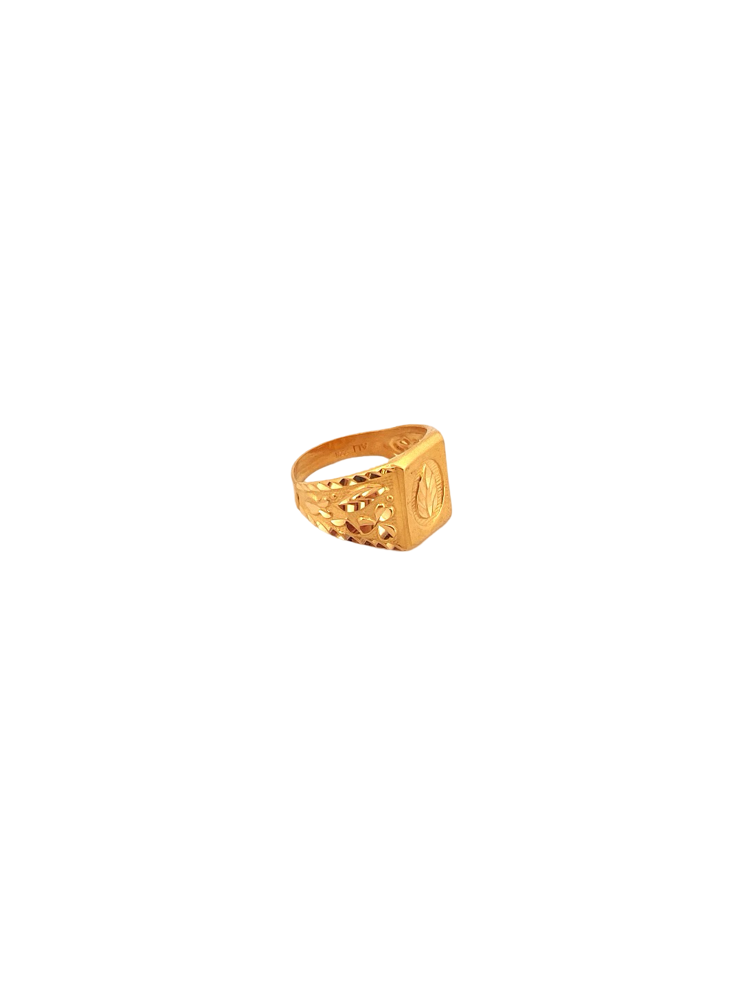 22K Gold Laser Cut Designer Men's Ring