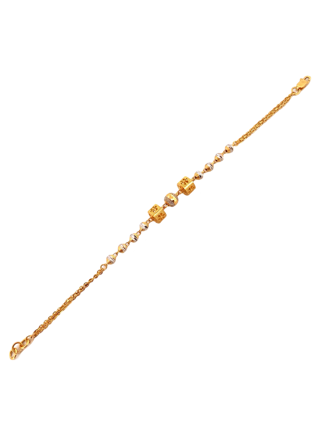 22K Gold Two-tone Designer Ladies Bracelet