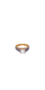 22K Gold CZ Solitaire Designer Ladies Ring