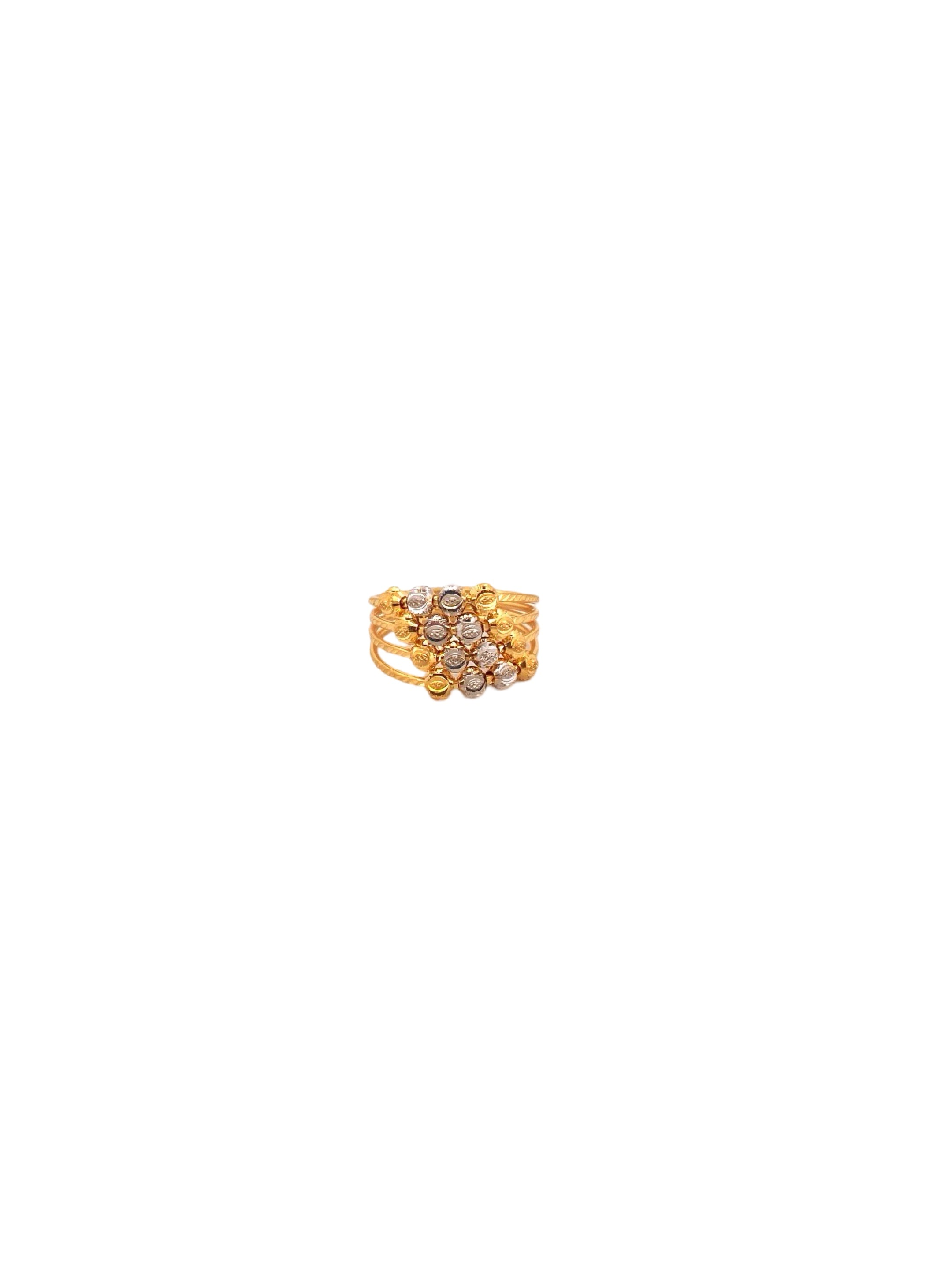 22K Gold Two-tone Designer Ladies Ring