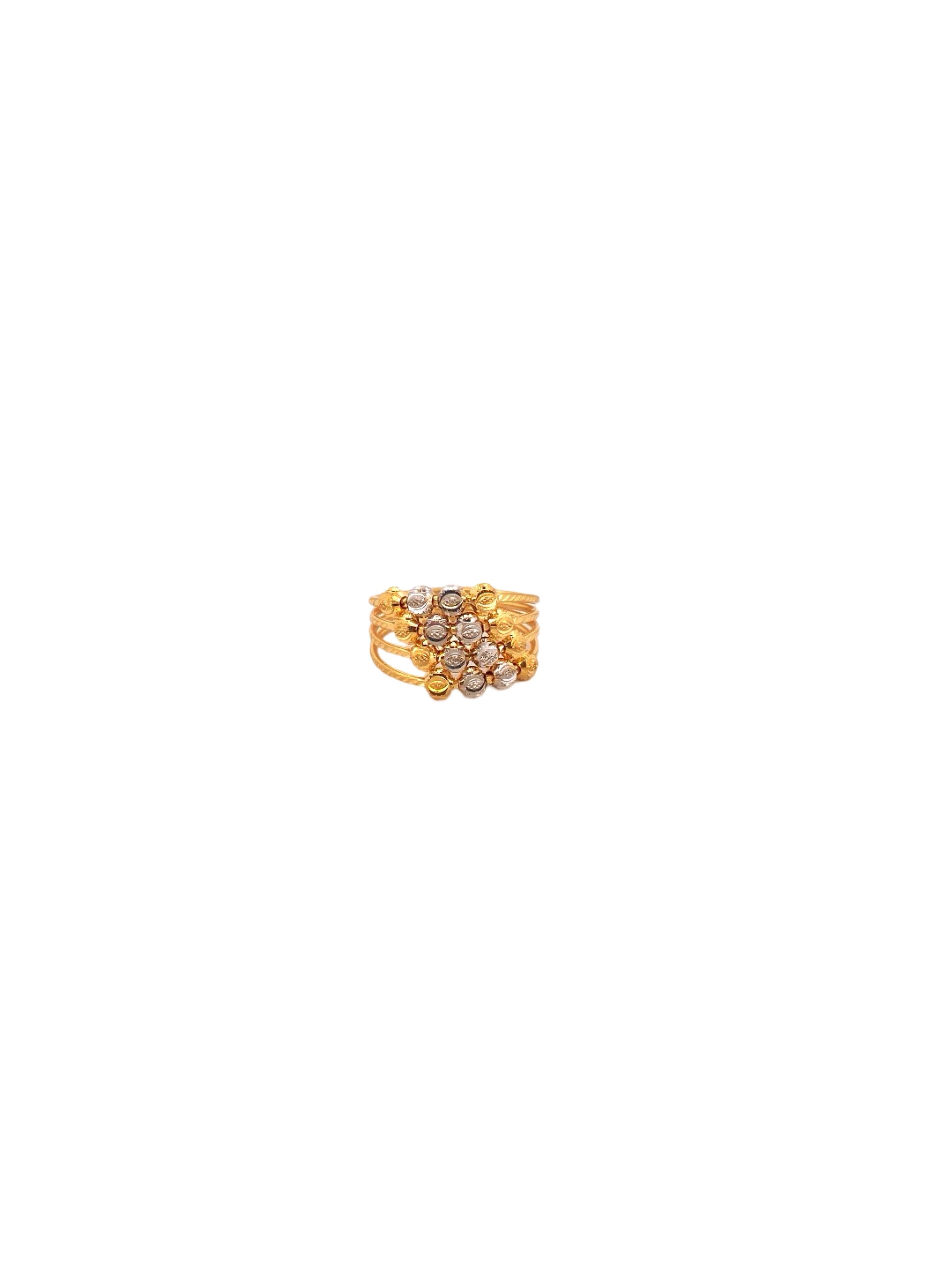 22K Gold Two-tone Designer Ladies Ring