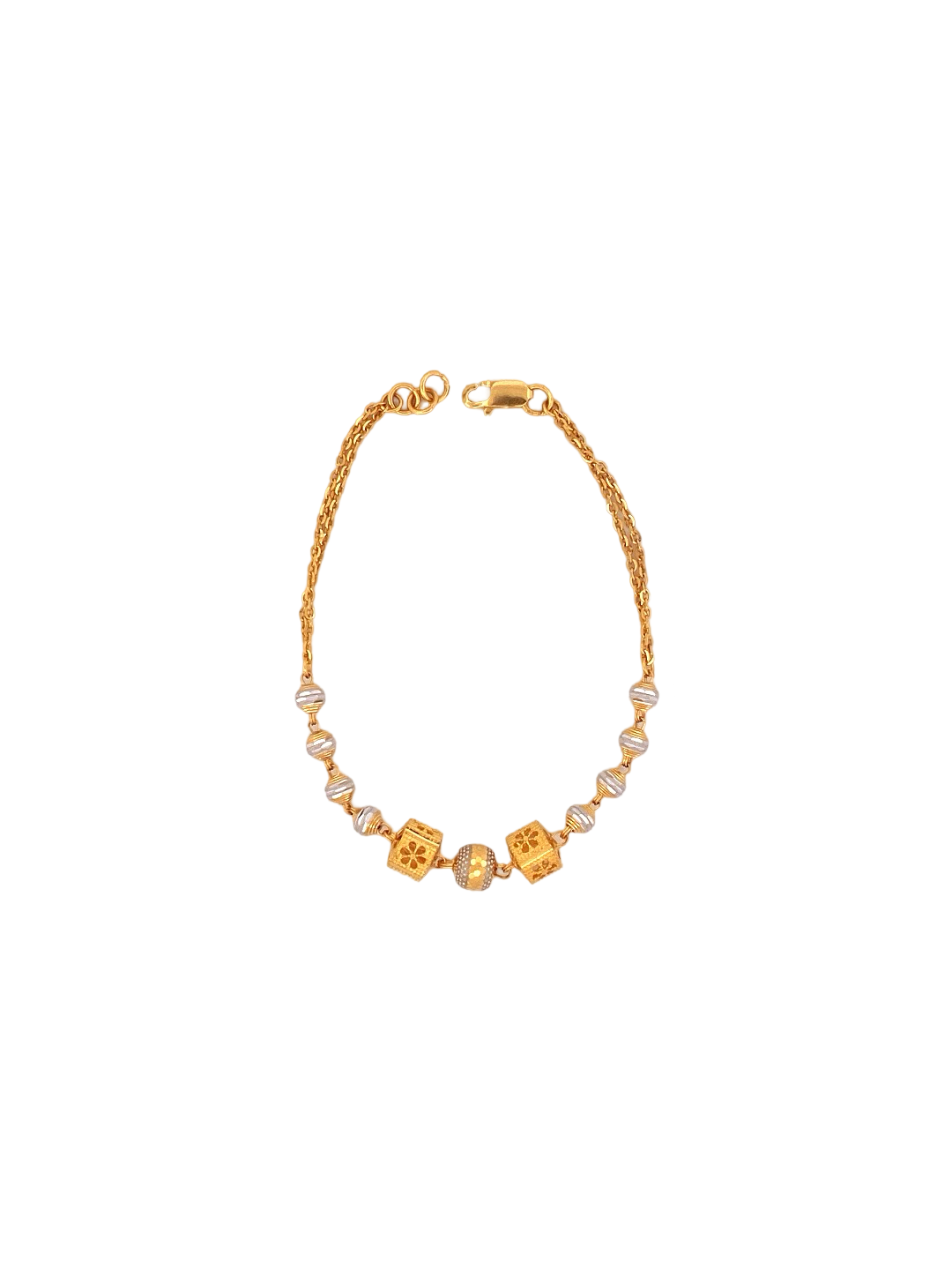 22K Gold Two-tone Designer Ladies Bracelet