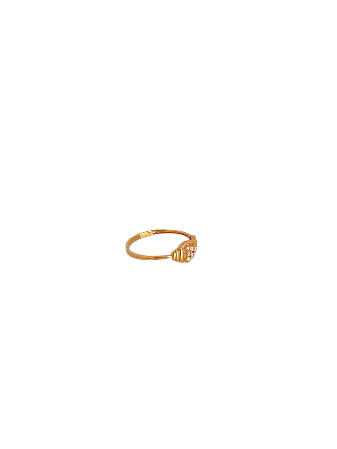 22K Gold CZ Designer Ladies Ring