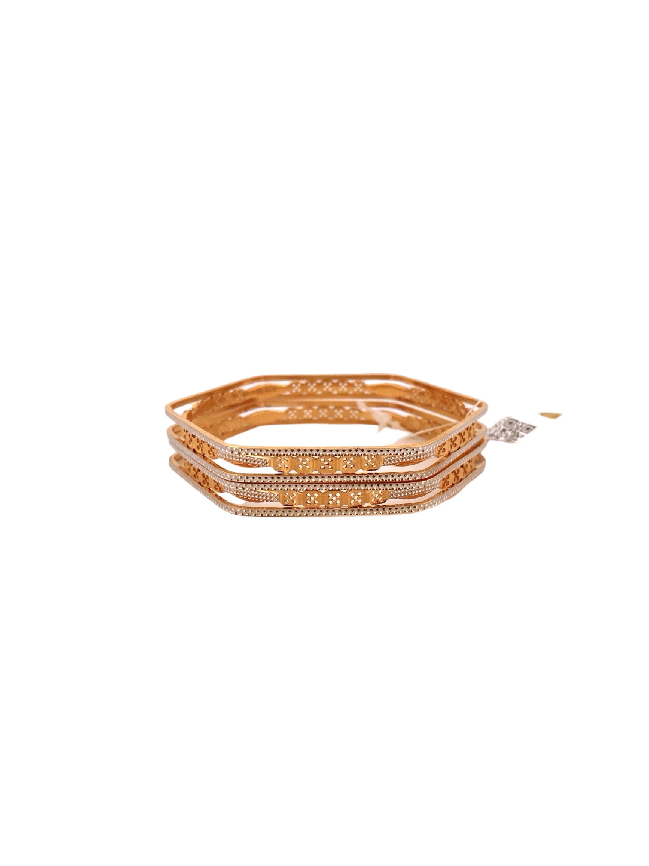 22K Gold Two-tone Designer 2 Pieces Set Of Bangles