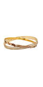 22K Gold Tri-tone Designer 2 Pieces Set Of Ladies Bangles