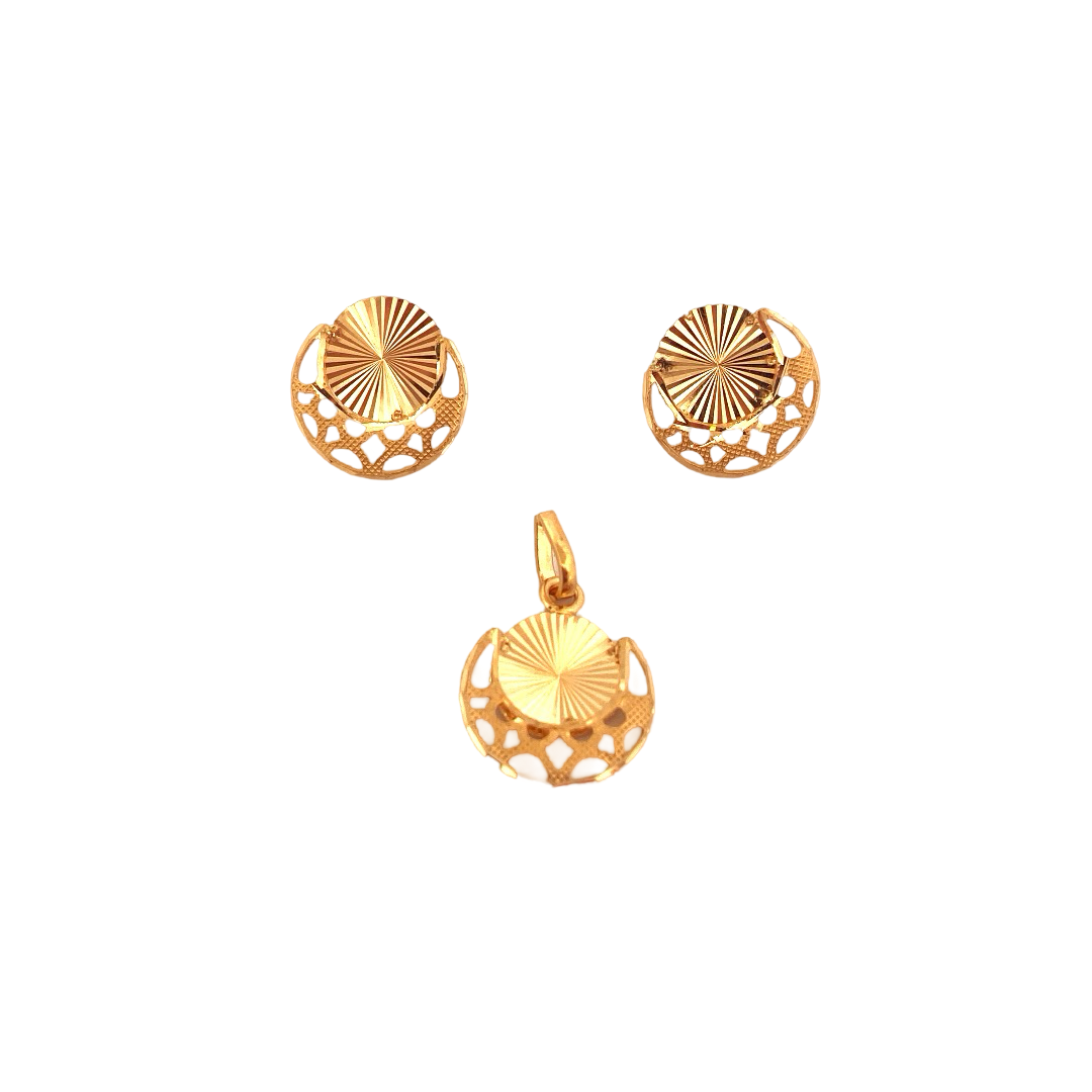 22K Gold Designer Pendant Set