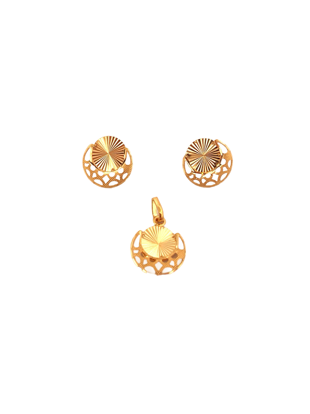 22K Gold Designer Pendant Set