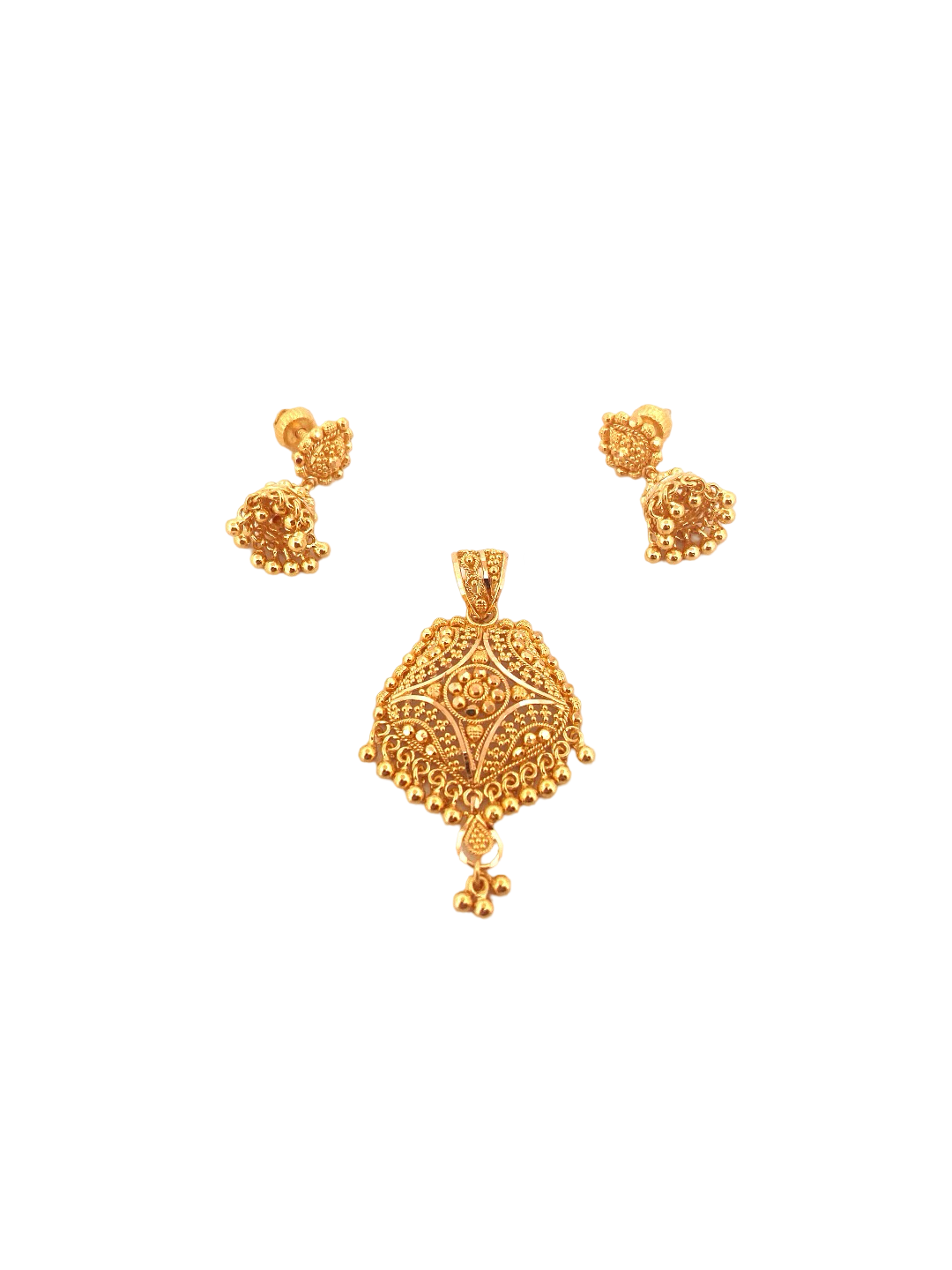 22K Gold Designer Pendant Set